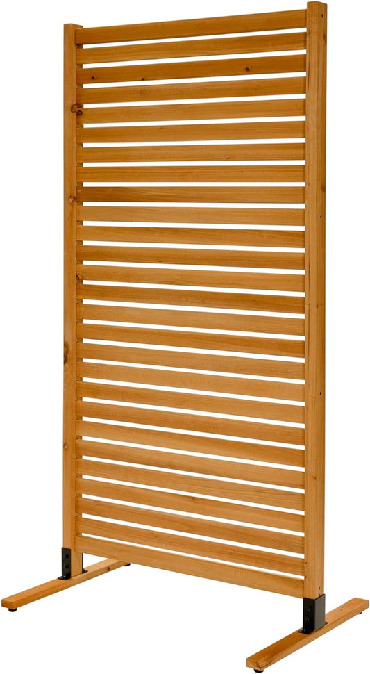 Enclo Privacy Screens EC18030 73.5in H x 36in W Tiaga Slatted Premium Wood Freestanding or Surface Mounted Privacy Screen Kit (1 Panel) - Retail $135