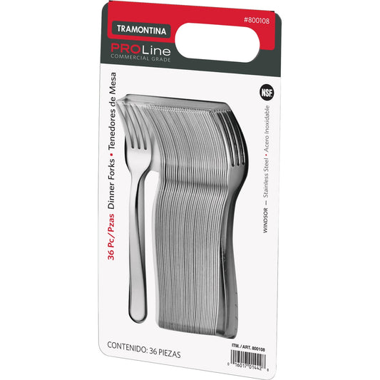 Tramontina ProLine Windsor Dinner Fork, Stainless Steel, 36-count - Retail $12