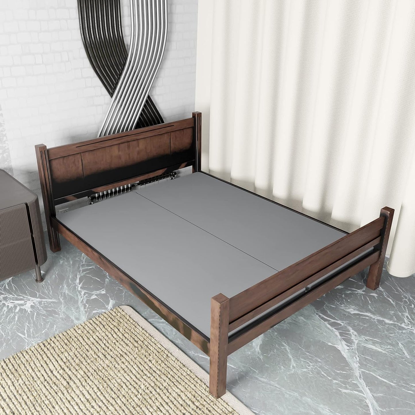 NEW -  1.5-Inch Split Fully Assembled Bunkie Board for Mattress, King, Grey - Retail $128