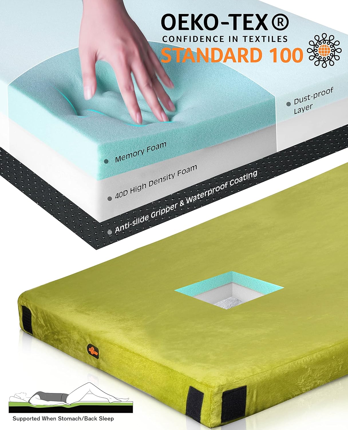 3 Inch GAIALOOP Thick Memory Foam Camping Mattress Sleeping Pad [Car/Tent/Cot] Glamping Portable Floor Mat Roll Up Futon Mattress for Guests Sleepover - Retail $70