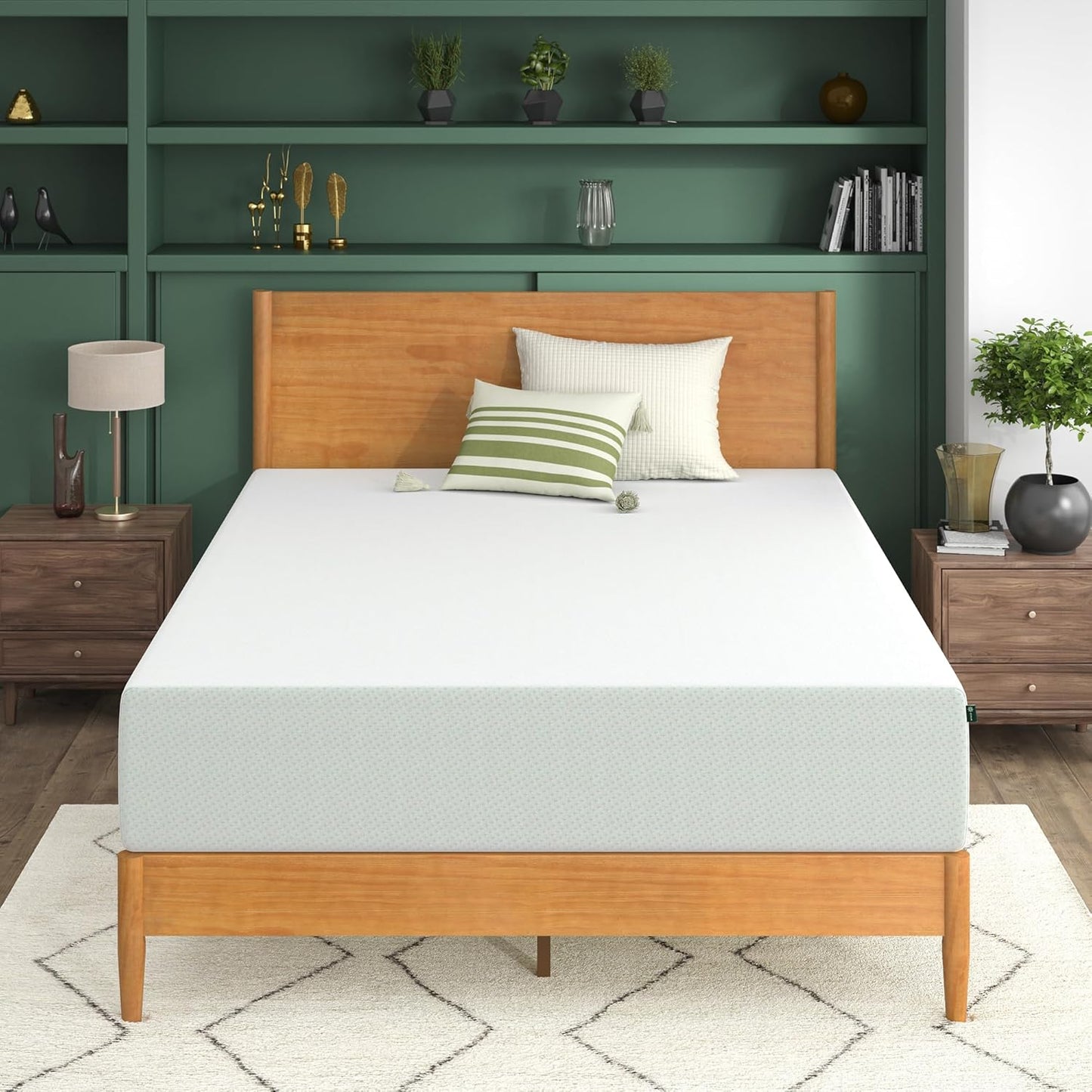 NEW - ZINUS 12 Inch CALI KING Green Tea Memory Foam Mattress, Fiberglass Free, Sturdy Base Foam, CertiPUR-US Certified, Mattress in A Box, White - Retail $439