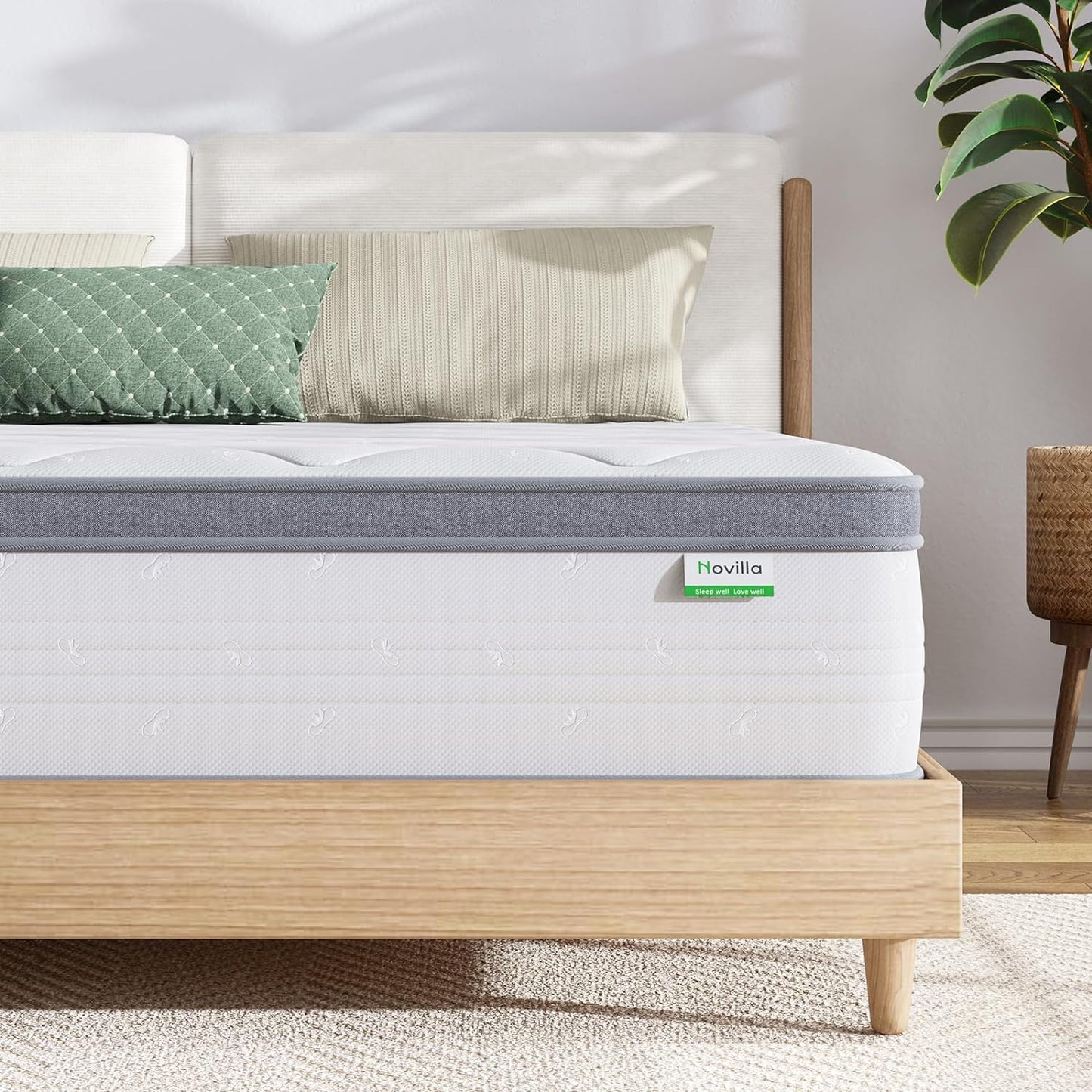 NEW - Novilla FULL 10 Inch HYBRID Mattress in a Box, Pocket Innerspring Pillow Top Mattress Full for Motion Isolation, Pressure Relief & Enhanced Edge Support, Soft Feel but Supportive - Retail $177