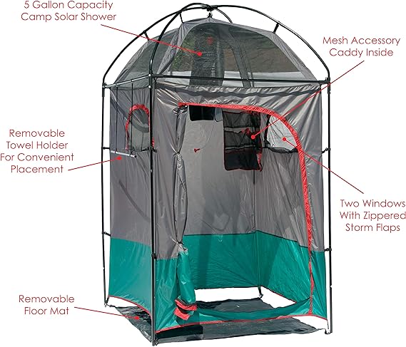 NEW - Texsport Portable Outdoor Camping Shower Privacy Shelter Changing Room, Gray, 1 Count (Pack of 1) - Retail $93