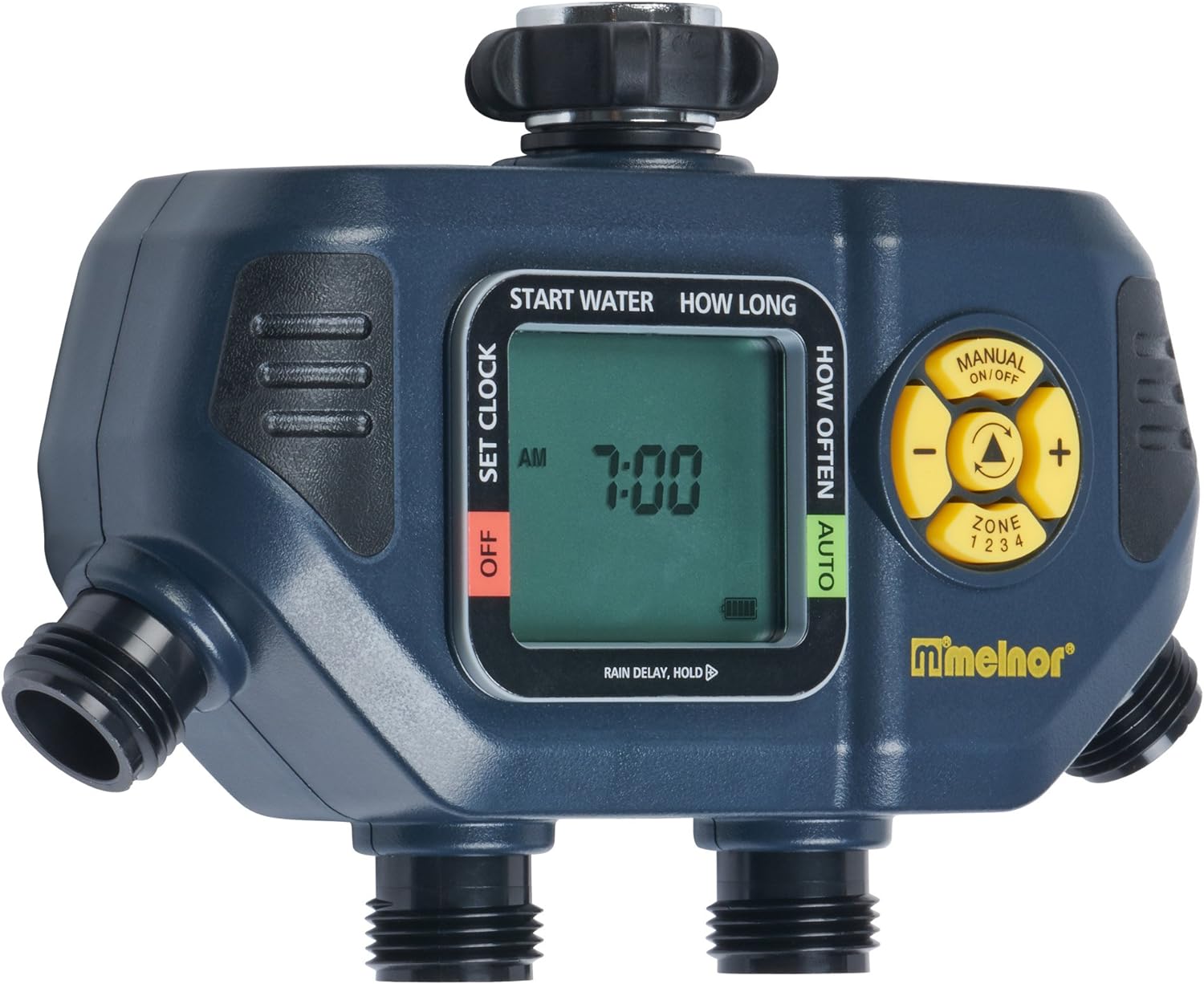 ★Free time★ NEW - Melnor 65140AMZ 4 Zone Digital Timer, Black, Yellow
