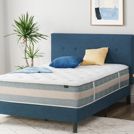 NEW - Zinus QUEEN 12 Inch Cooling Comfort Support Hybrid Mattress, Fiberglass Free, Medium Plush, Cooling Motion Isolation, Certified Safe Foams & Fabric, Mattress in A Box