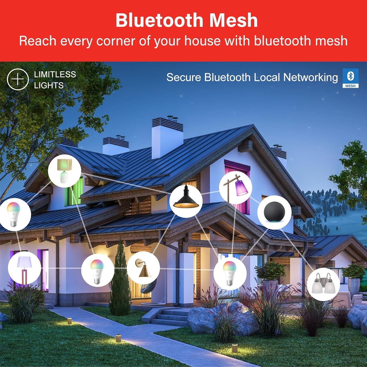 Sengled Smart Light Bulbs, Color Changing Alexa/Bluetooth Mesh, Dimmable LED Bulb A19 E26 Multicolor, High CRI, High Brightness, 8.7W 800LM, 1Pack
