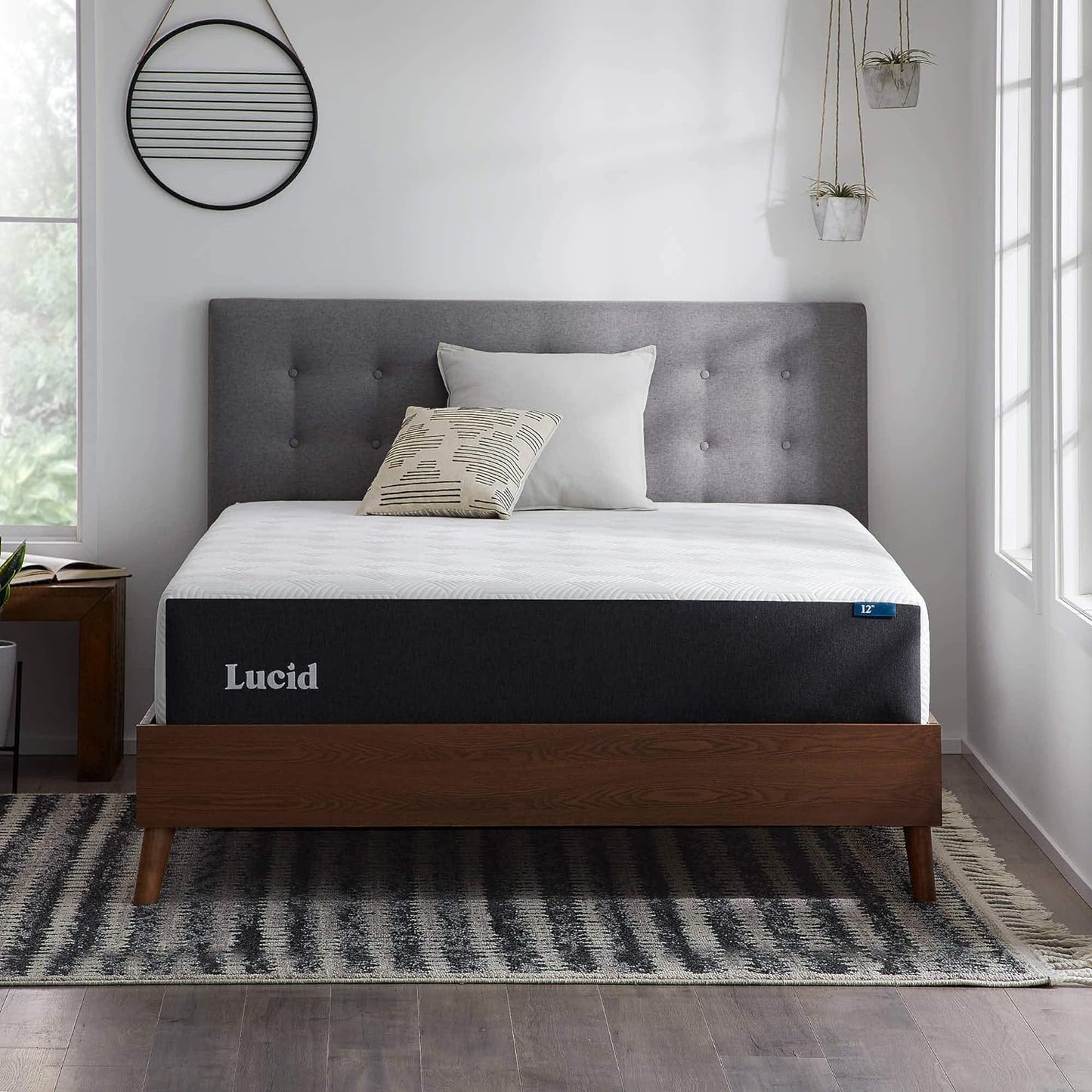 NEW - LUCID CALI KING 12 Inch Mattress â€“ Medium Memory Foam Mattress â€“ Bamboo Charcoal Foam â€“ Gel Infused â€“ Hypoallergenic Foam Mattress â€“ Bed-in-A-Box- CertiPUR-US Certified,White - Retail $570