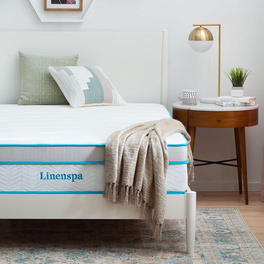 NEW - Linenspa KING 12 Inch Memory Foam and Spring Hybrid Mattress - Medium Plush Feel - Bed in a Box - Pressure Relief and Adaptive Support - Breathable - Cooling - Primary Bedroom - King Size - Retail $449