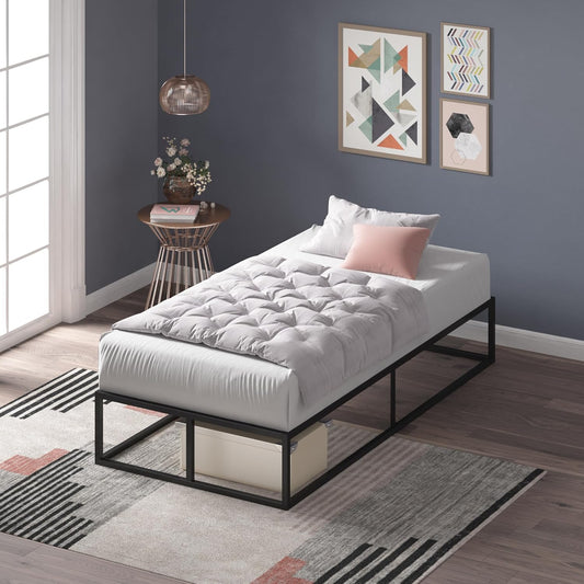 NEW - ZINUS TWIN Joseph Metal Platforma Bed Frame, Mattress Foundation, Wood Slat Support, No Box Spring Needed, Sturdy Steel Structure - Retail $80