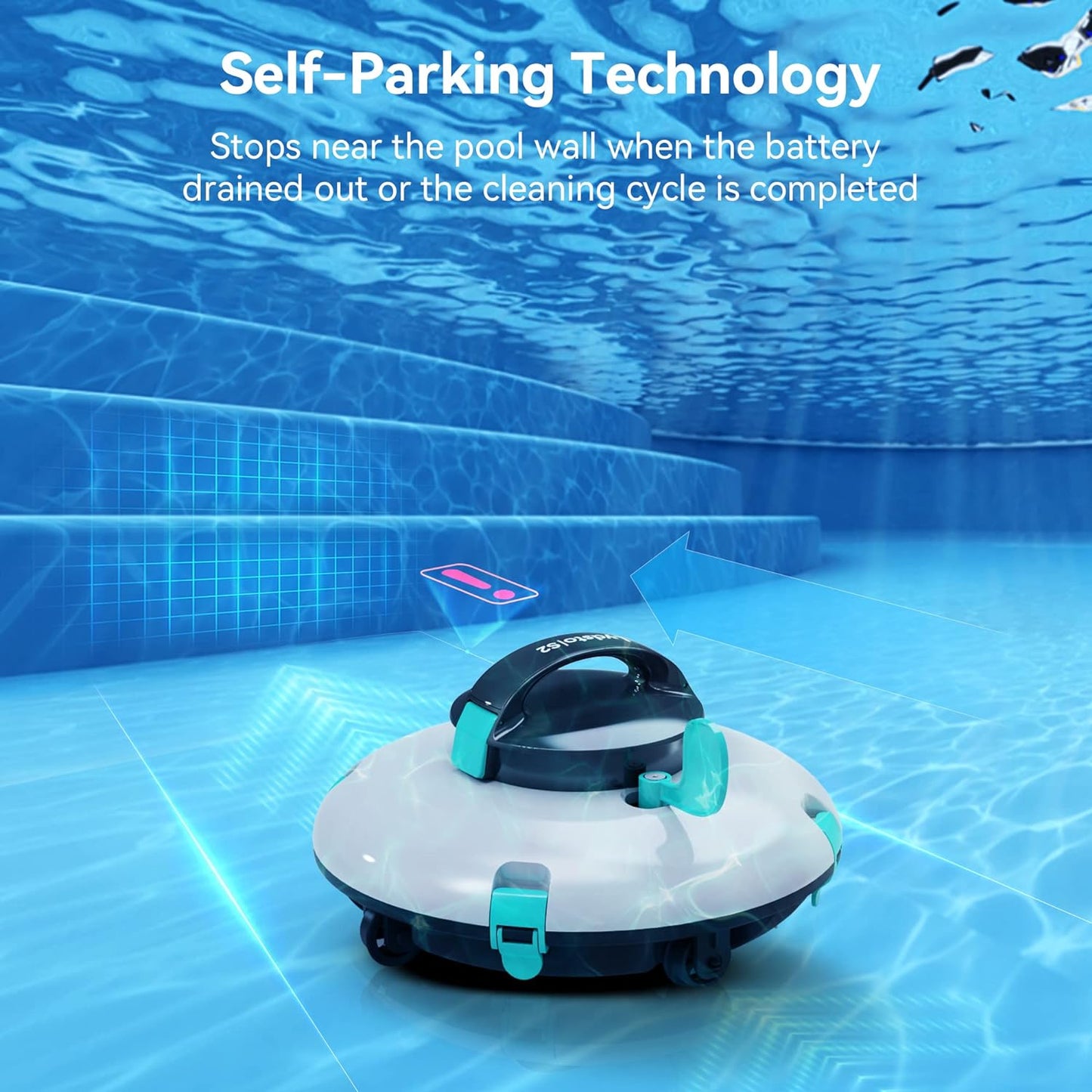 NEW - Lydsto Cordless Robotic Pool Cleaner, Automatic Pool Vacuum, Dual-Motor, Stronger Power Suction, Self-Parking, Ideal for Inground or Above Ground Pools Green - Retail $172