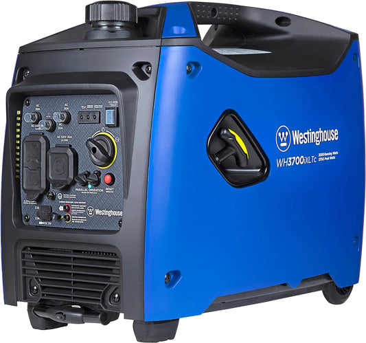 NEW - Westinghouse Outdoor Power Equipment 3700 Peak Watt Super Quiet Portable InvCord Inclerter Generator, Wheel & Handle Kit, RV Ready 30A Outlet, Gas Powered, CO Sensor, Parallel uded - Retail $585