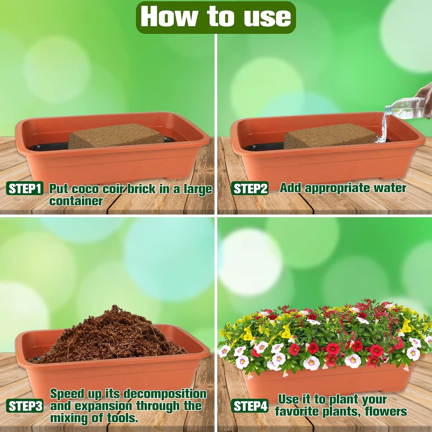 ZeeDix 9 Pack Premium Coco Coir Brick, Organic Compressed Coconut Coir Bricks Seed Starter Potting Soil for Plants, Coconut Fiber Substrate with Low EC & pH Balance for Gardening Flower Herbs