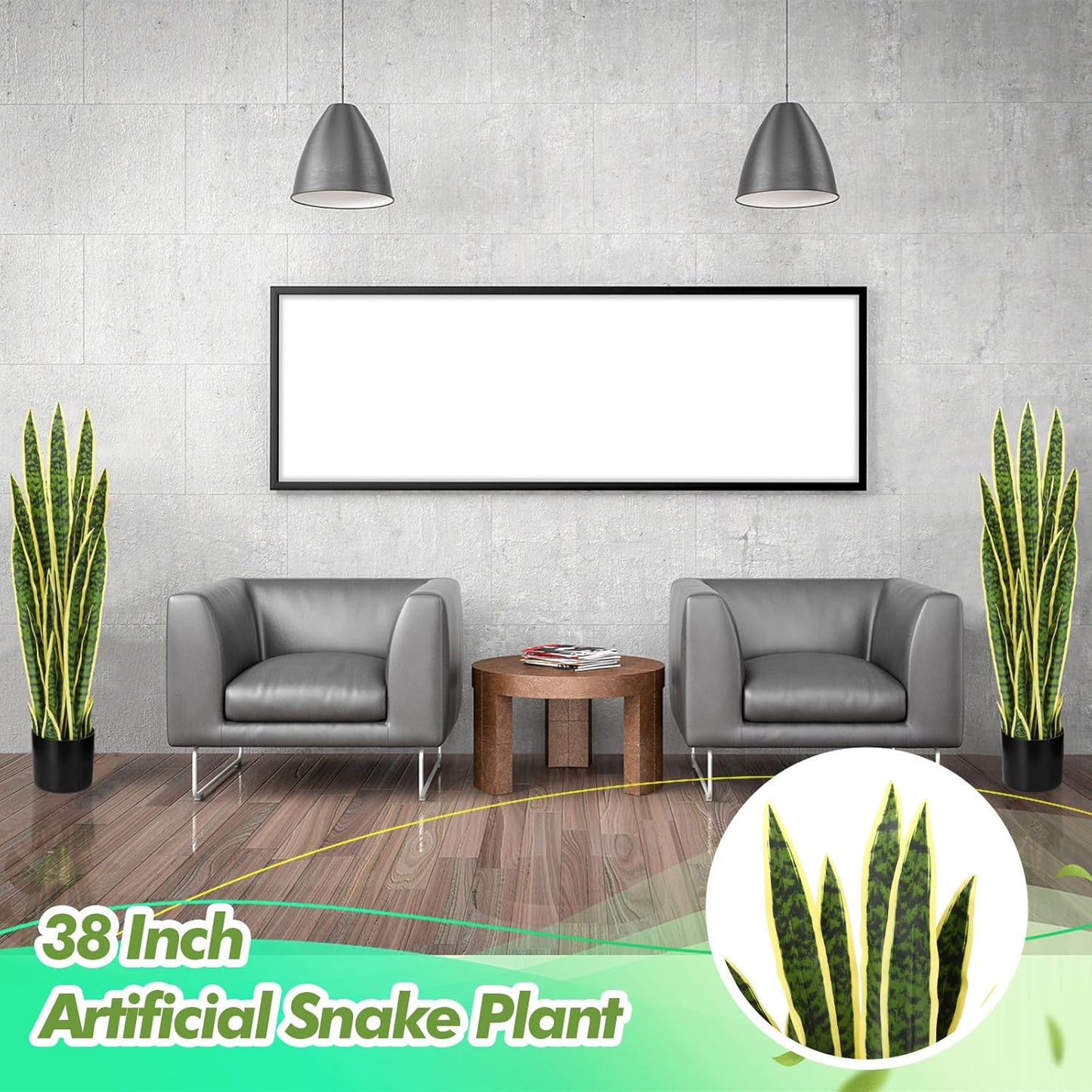 3.15 Ft Tall Artificial Snake Plant Faux Sansevieria Plant Large Fake Snake Bulk in Pot for Home Office Housewarming Gift - Retail $164