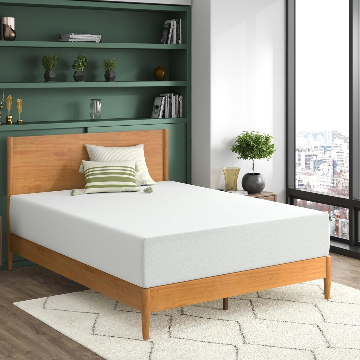 NEW - ZINUS 12 Inch CALI KING Green Tea Memory Foam Mattress, Fiberglass Free, Sturdy Base Foam, CertiPUR-US Certified, Mattress in A Box, White - Retail $439