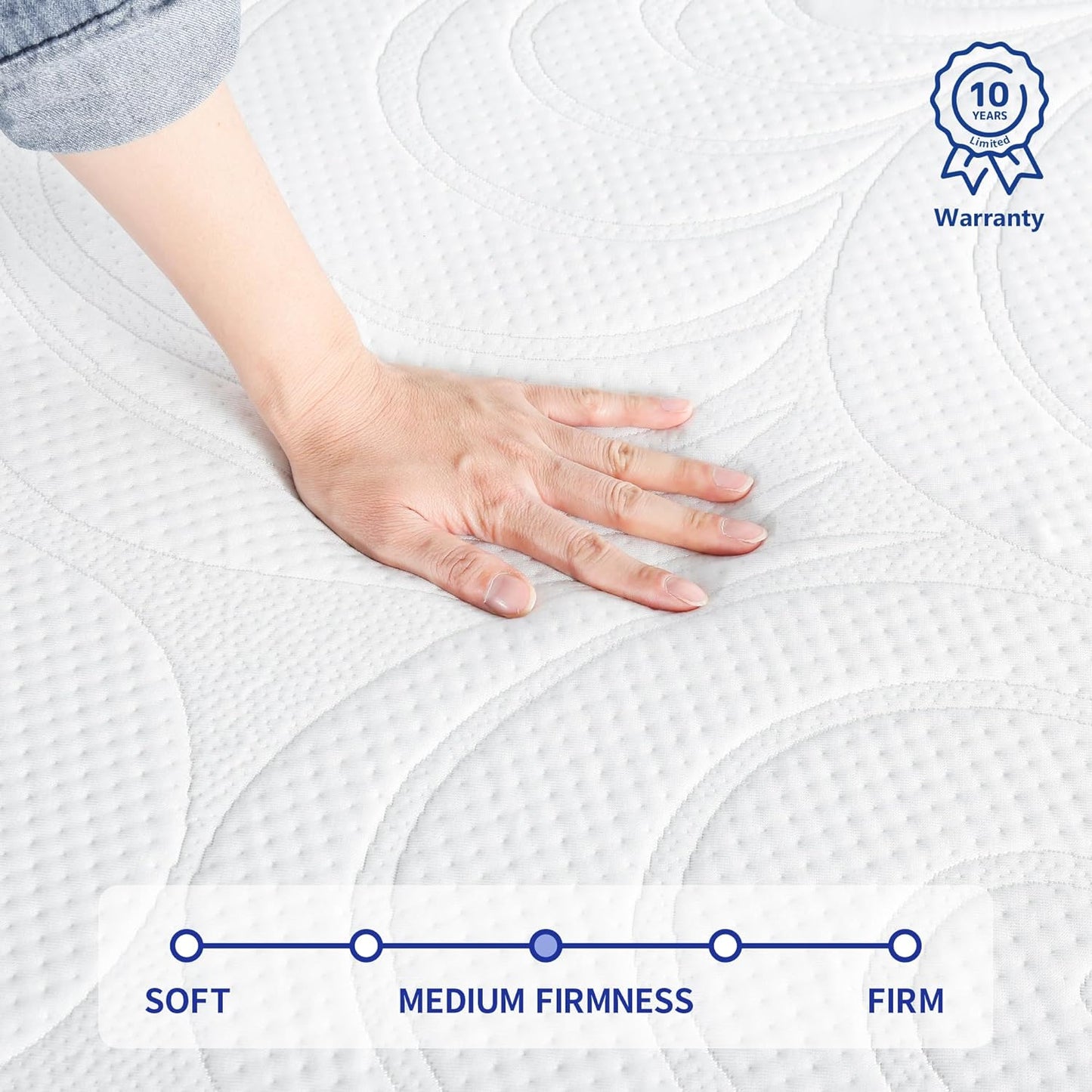 NEW - Olee Sleep QUEEN Mattress, 10 Inch Gel Memory Foam Mattress, CertiPUR-US - Retail $276