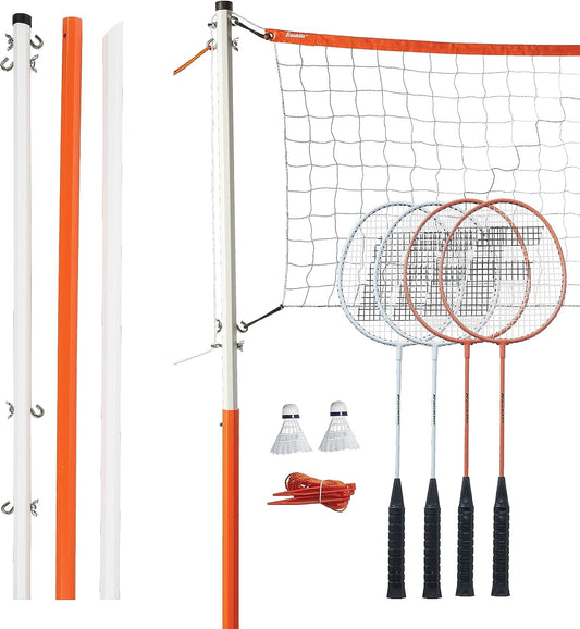 NEW - Franklin Sports Badminton Set - Backyard Badminton Net Set - Rackets and Birdies included - Backyard or Beach Badminton Set - Starter Set - Retail $62