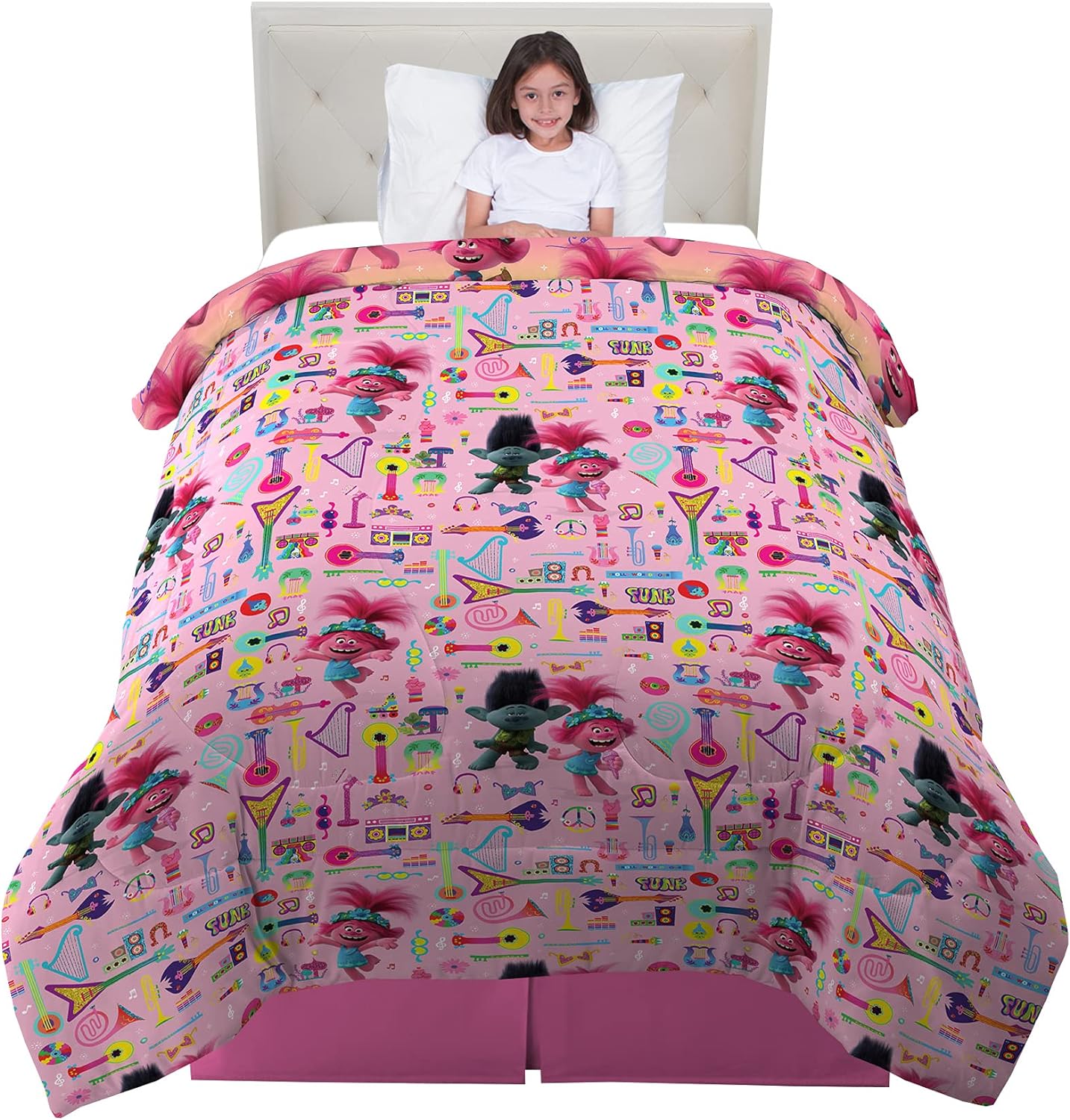 NEW Franco Kids Bedding Soft Microfiber Comforter, Twin, Trolls World Tour - Retail $51