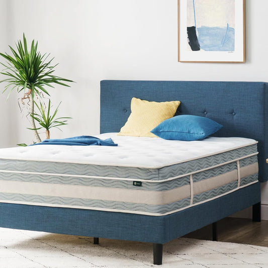 NEW - ZINUS QUEEN 14 Inch Cooling Comfort Support Hybrid Mattress [New Version], Medium Plush, Cooling Motion Isolation, Certified Safe Foams & Fabric, Mattress in A Box - Retail $423
