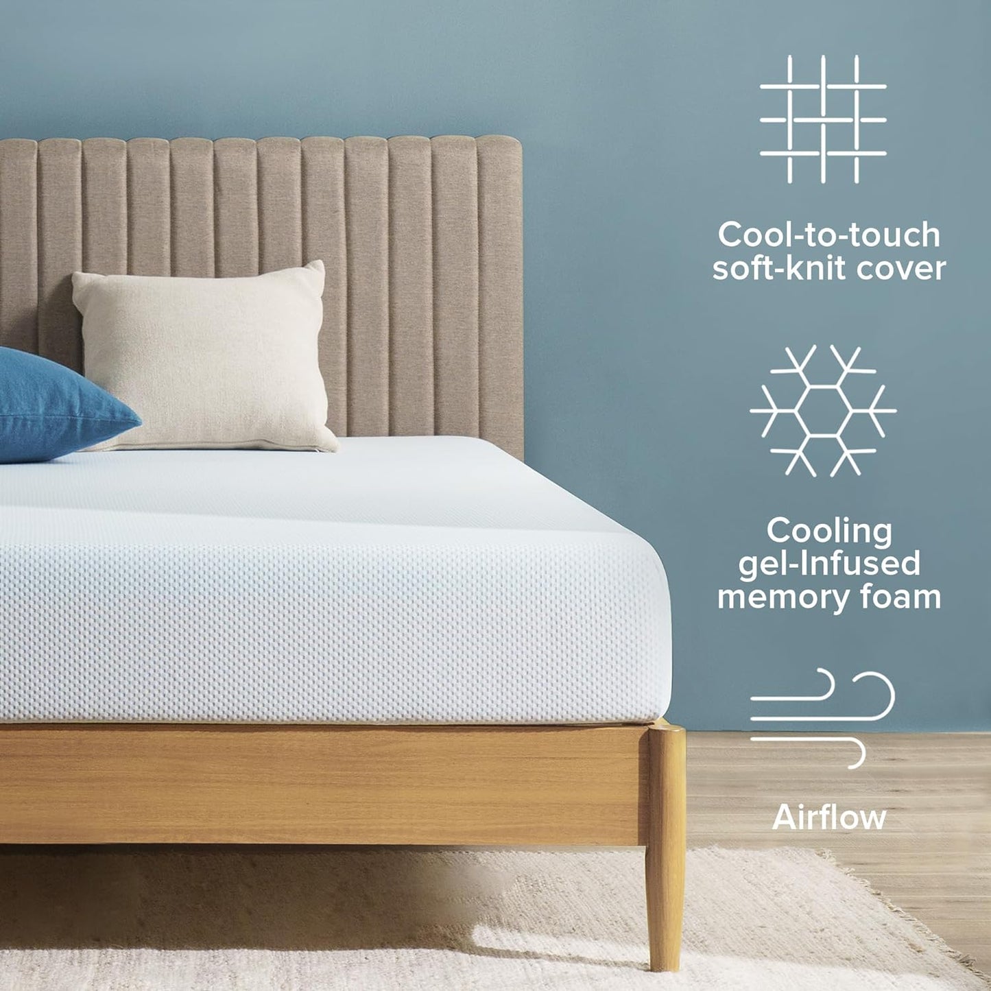 NEW - Zinus Queen 6 Inch Green Tea Cooling Memory Foam Mattress [New Version], Fiberglass Free, Medium Firmness, Cooling Gel Foam, Certified Safe Foams & Fabric, Bed-in-A-Box, Queen - Retail $164