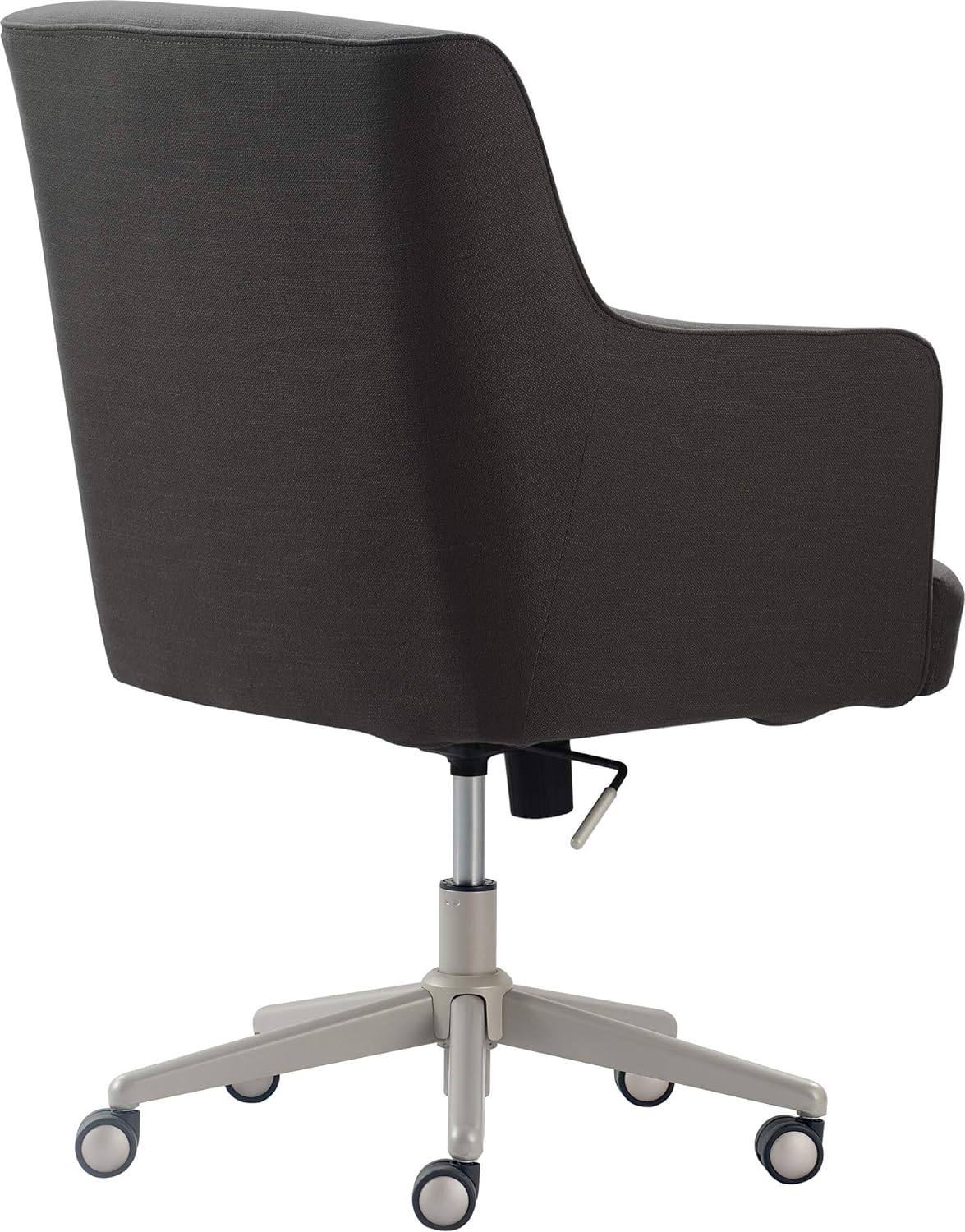 NEW in Box - Tommy Hilfiger Belmont Home Office Chair Adjustable Height and 360 Swivel for Computer Desk, Stainless Steel Base with Smooth Rolling Casters, Twill Fabric Upholstery, Twill Fabric Dark Gray - Retail $285