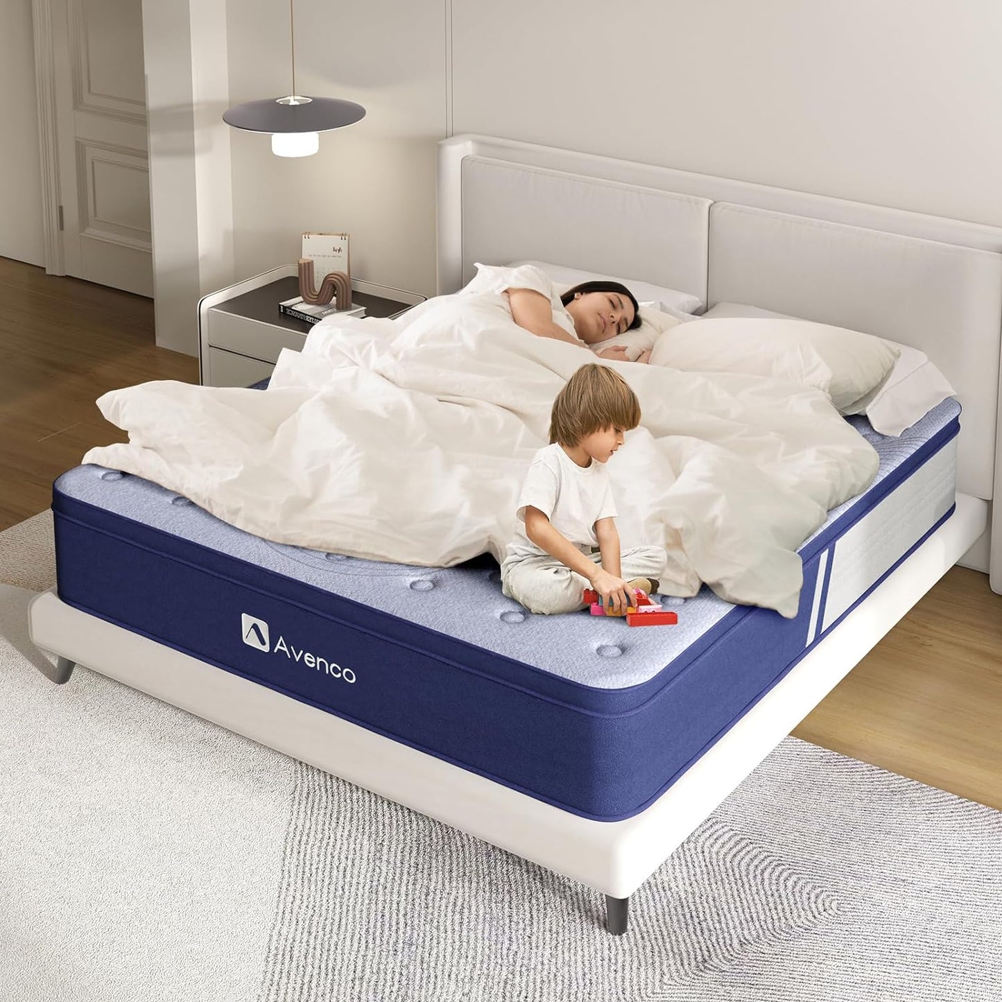 NEW - Avenco Cal King Mattress, 12 Inch Hybrid Cal King Mattress in a Box for Pressure Relief & Sound Sleep, Individually Wrapped Pocket Coils Innerspring Mattress for Motion Isolation - Retail $338