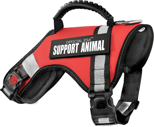 Support Pets Dog Harness: The Only Official ESA™ Vest for Easy Pet Recognition, Walk and Train All Dog Sizes, The Official PSD Highly Visible Harness, Adjustable, Soft and Padded (Large)