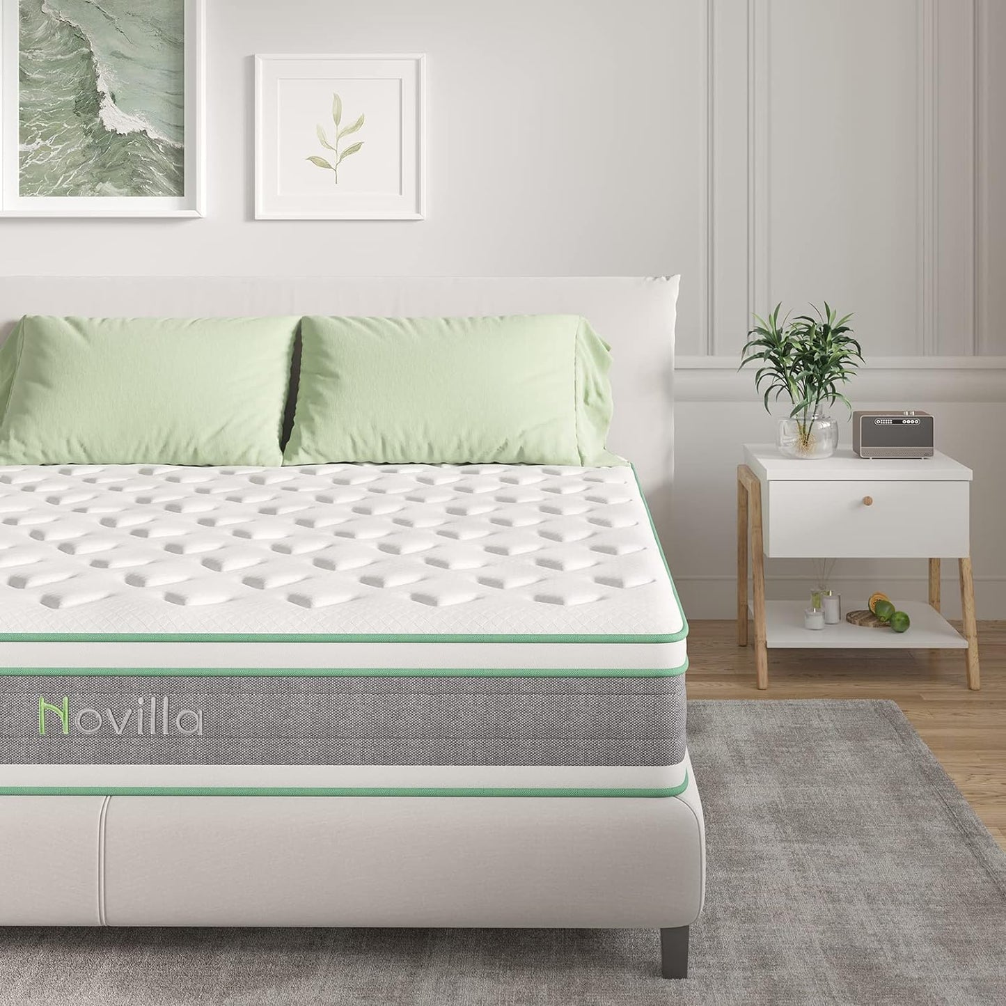 NEW - Novilla California King Mattress 12 Inch Hybrid Mattress, Innerspring - Retail $331