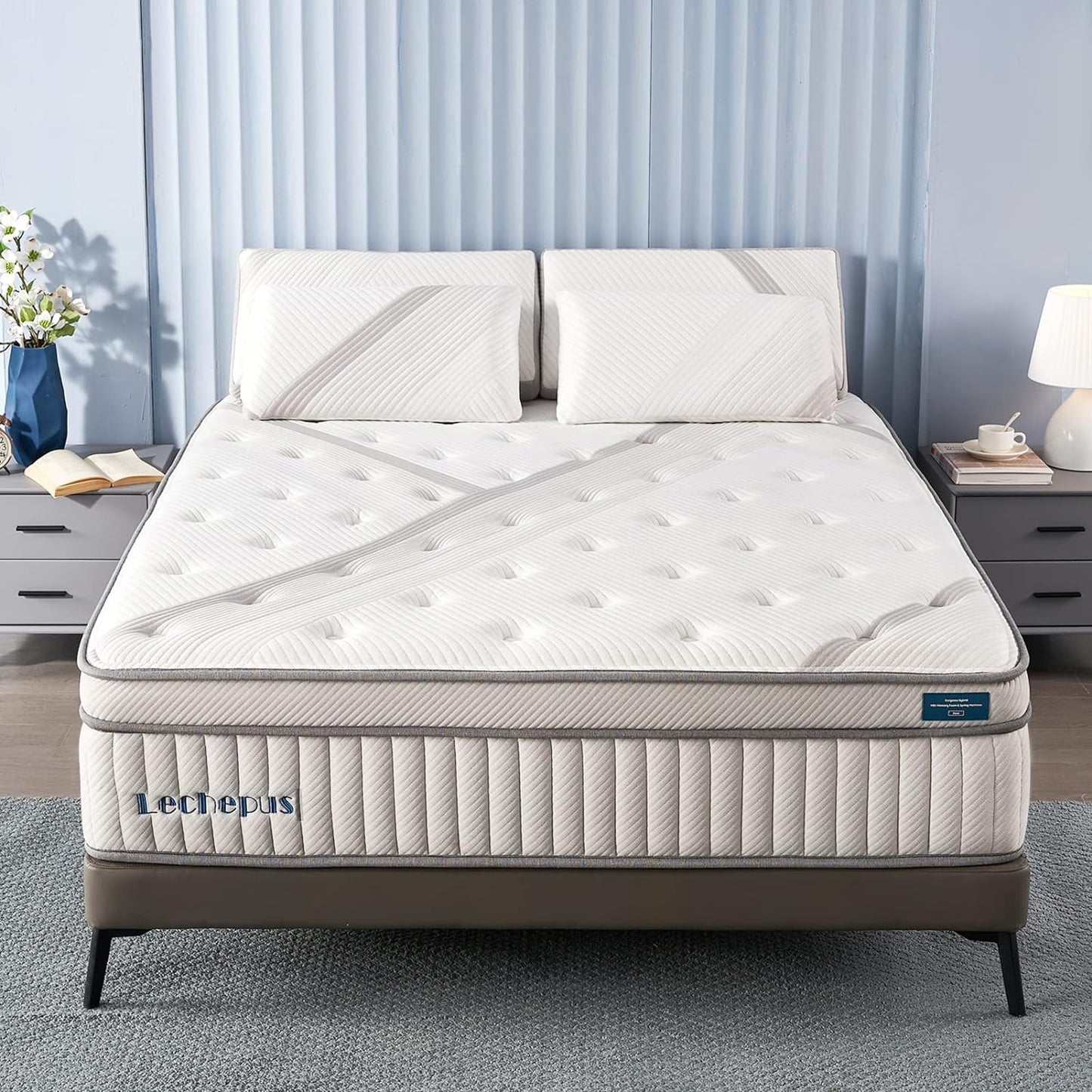 NEW - Lechepus QUEEN 14 Inch Hybrid Memory Foam Mattresses with Pocket Spring - Retail $547