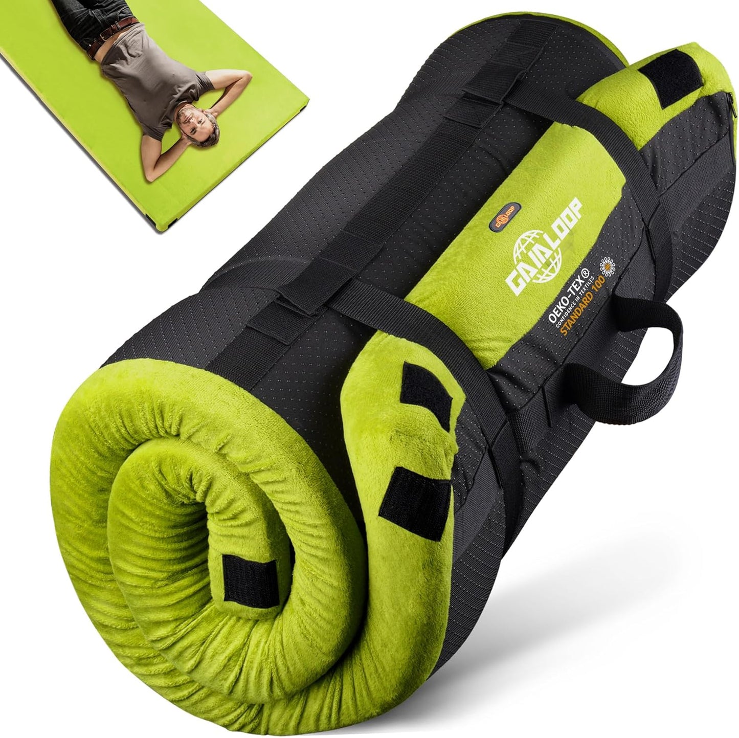3 Inch GAIALOOP Thick Memory Foam Camping Mattress Sleeping Pad [Car/Tent/Cot] Glamping Portable Floor Mat Roll Up Futon Mattress for Guests Sleepover - Retail $70