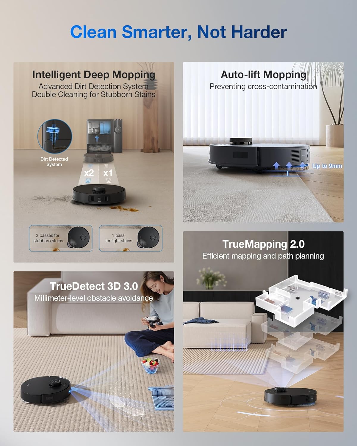 NEW - ECOVACS DEEBOT T30S Combo Robot Vacuum and Mop, All-in-One Cleaning Hub, 11000Pa, ZeroTangle Technology, TruEdge Adaptive Edge Mopping, Dual Self-Emptying, Hot Water Mop Washing, Auto-Mop Lifting - Retail $1199