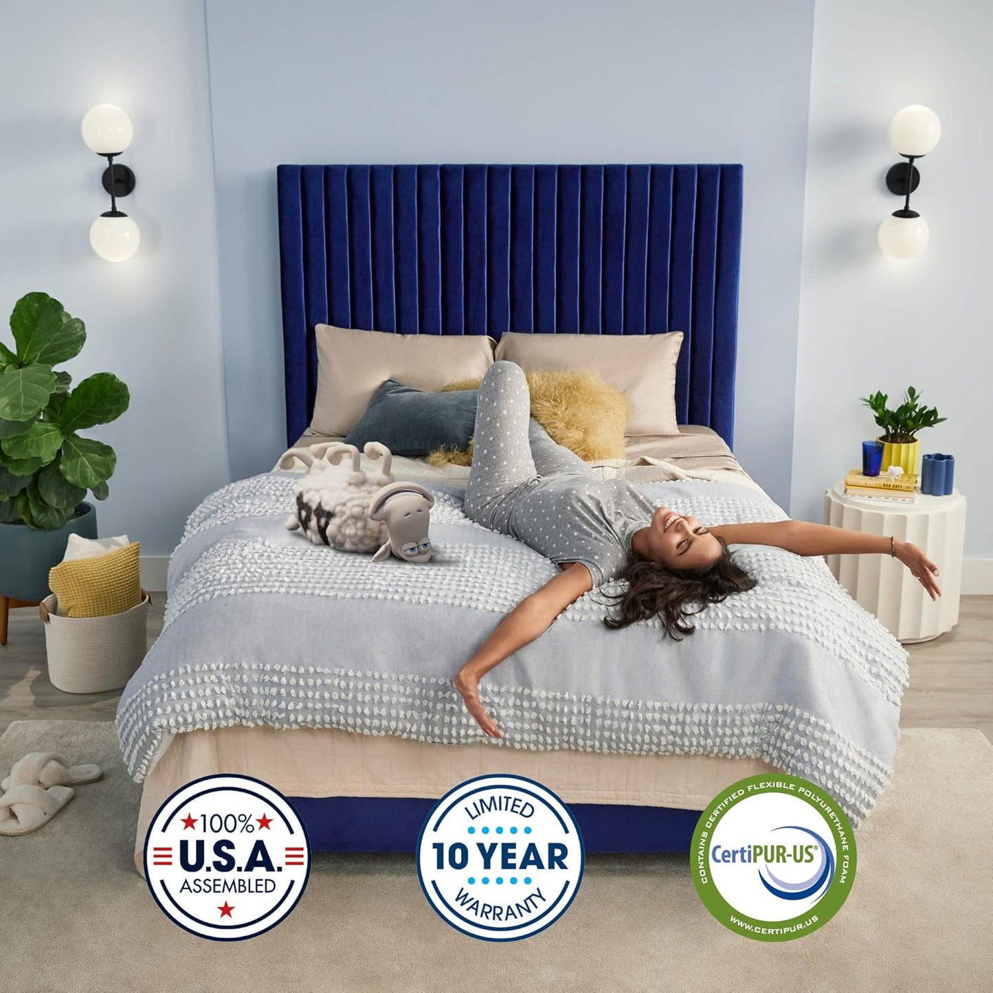 NEW - Serta - 13" Clarks Hill Elite Extra Firm King Mattress, Comfortable, Cooling, Supportive, CertiPur-US Certified, White/Blue - Retail $899