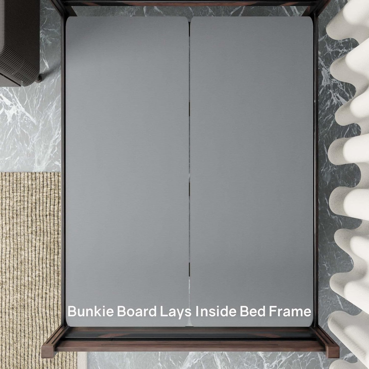 NEW -  1.5-Inch Split Fully Assembled Bunkie Board for Mattress, King, Grey - Retail $128