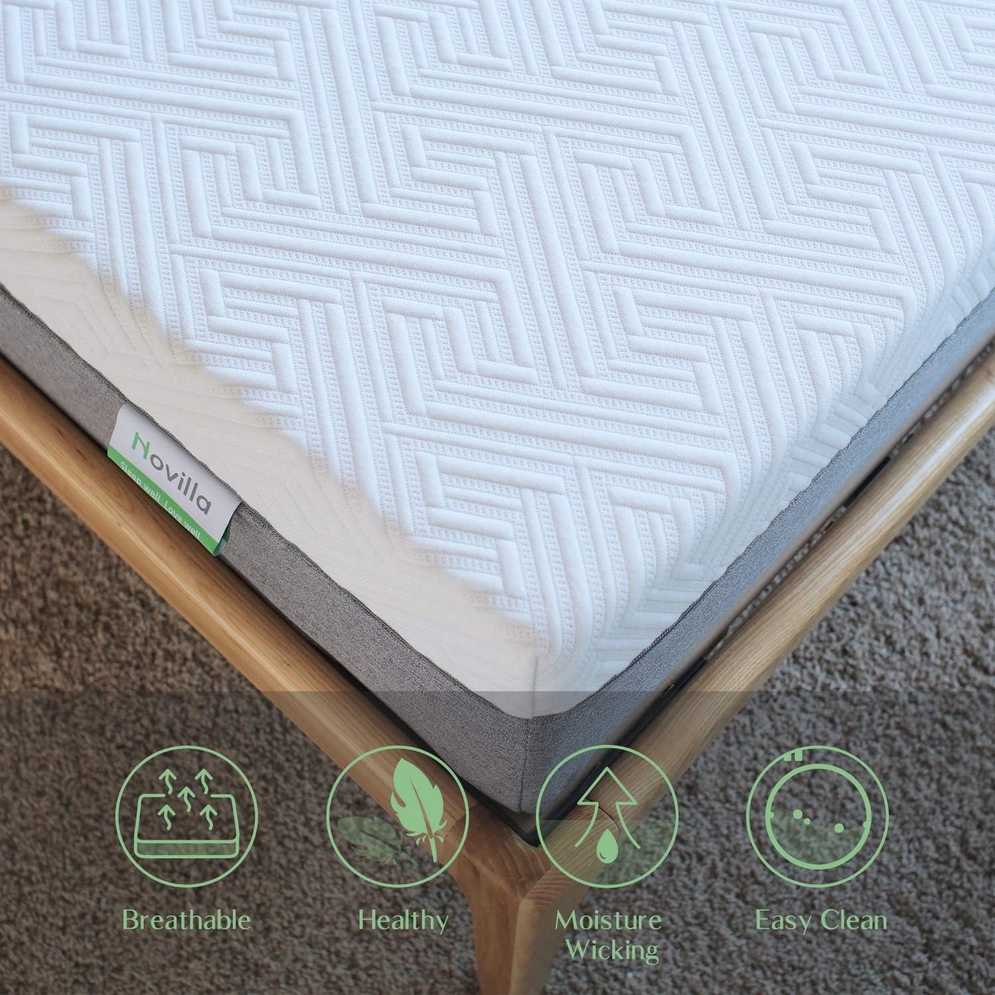 NEW - Novilla Queen Size Mattress, 12 Inch Gel Memory Foam Mattress, Medium Plush Feel - Retail $332