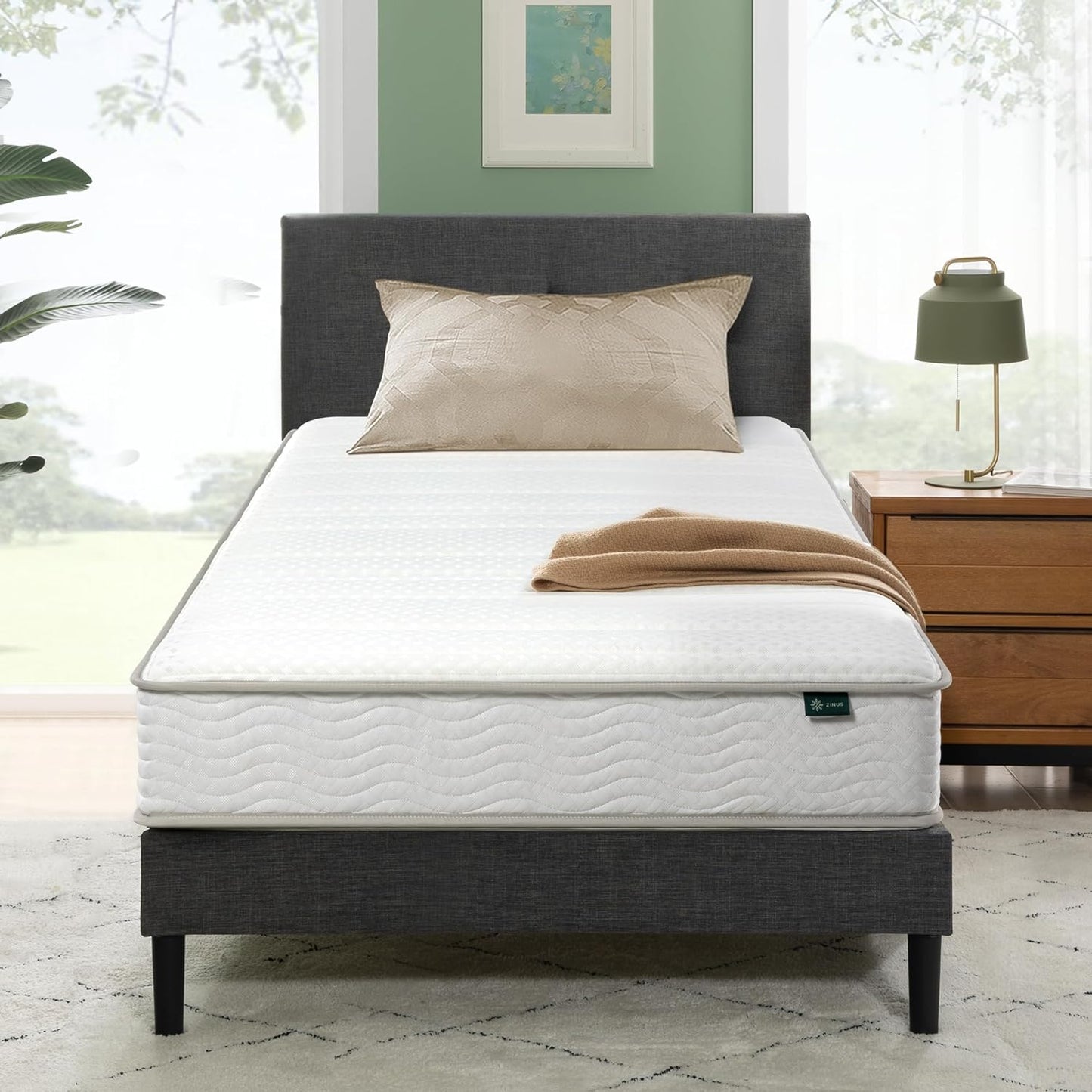 NEW - Zinus NARROW TWIN 6 Inch Foam and Spring Hybrid Mattress [New Version], Fiberglass Free, Medium Firmness, Durable Support, Certified Safe Foams & Fabric, Bed-in-A-Box- Retail $96