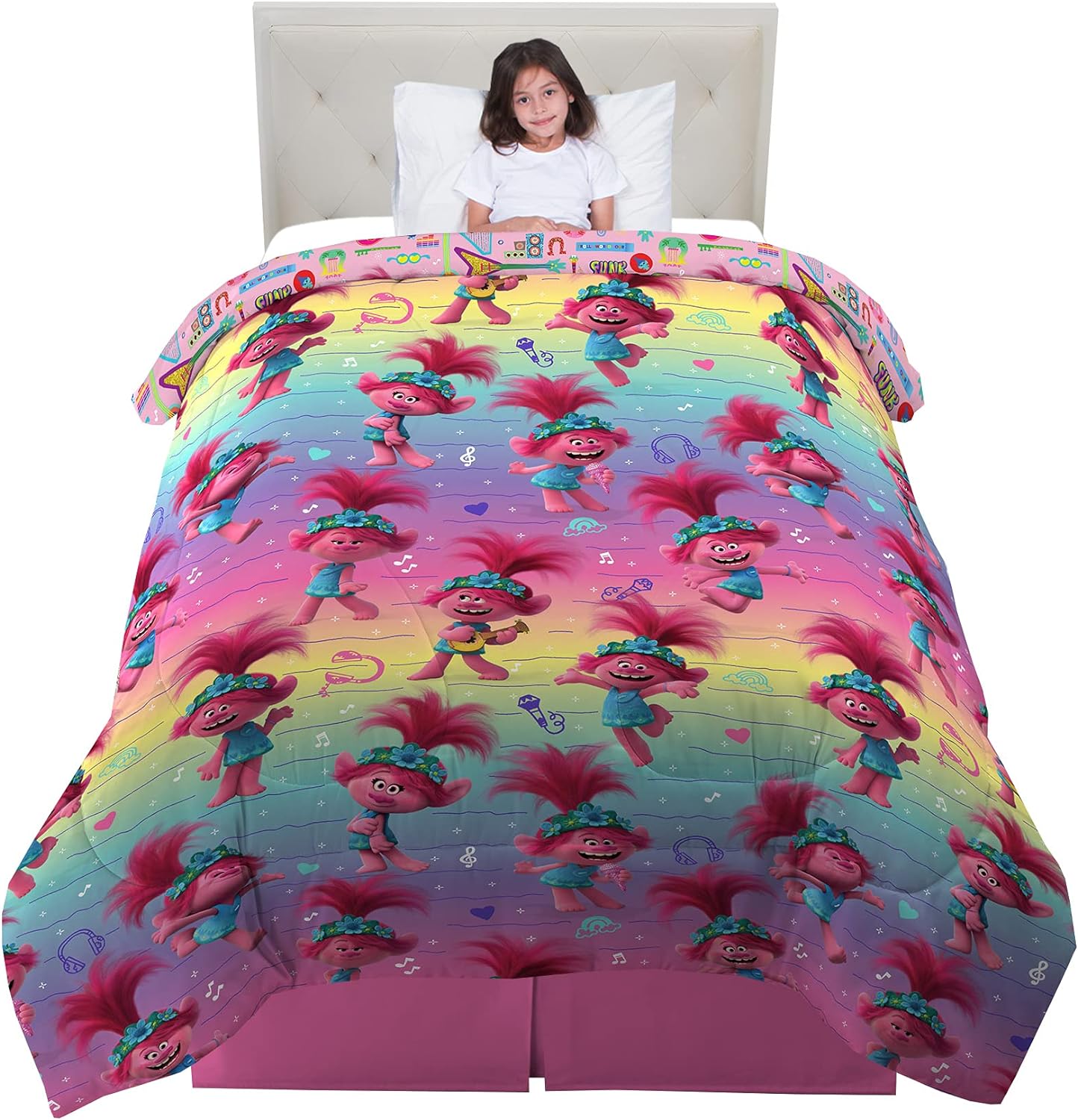 NEW Franco Kids Bedding Soft Microfiber Comforter, Twin, Trolls World Tour - Retail $51