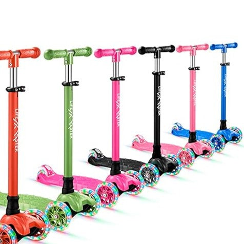 NEW - Kids Scooter Pink – Children and Toddler 3 Wheel Kick Scooter – LED Wheel Lights Illuminate When Rolling Lifemaster - Retail $32