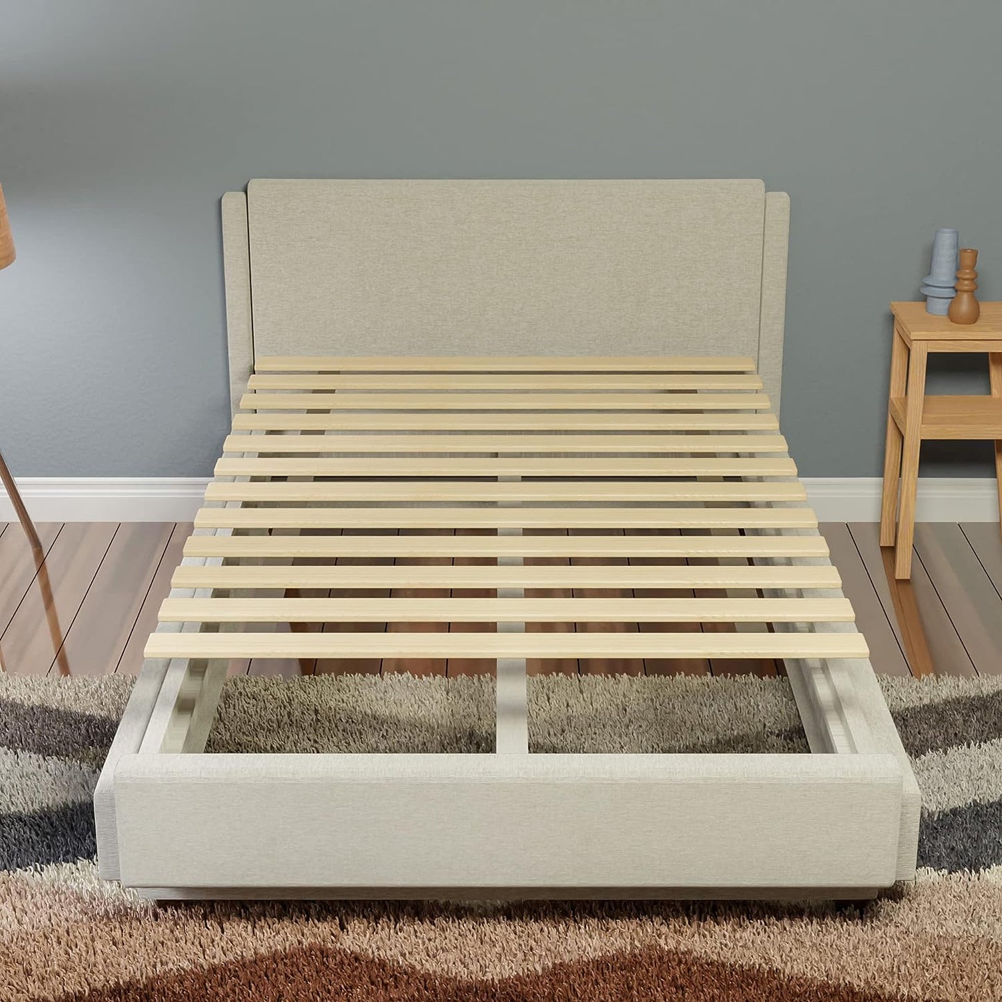 NEW - Mayton, Queen 0.68-Inch Heavy Duty Horizontal Mattress Support Wooden Bunkie Board/Bed Slats, Queen, Beige - Retail $71