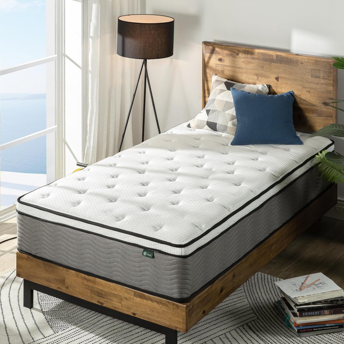 NEW - ZINUS TWIN 12 Inch Support Plus Pocket Spring Hybrid Mattress, Extra Firm Fee - Retail $235