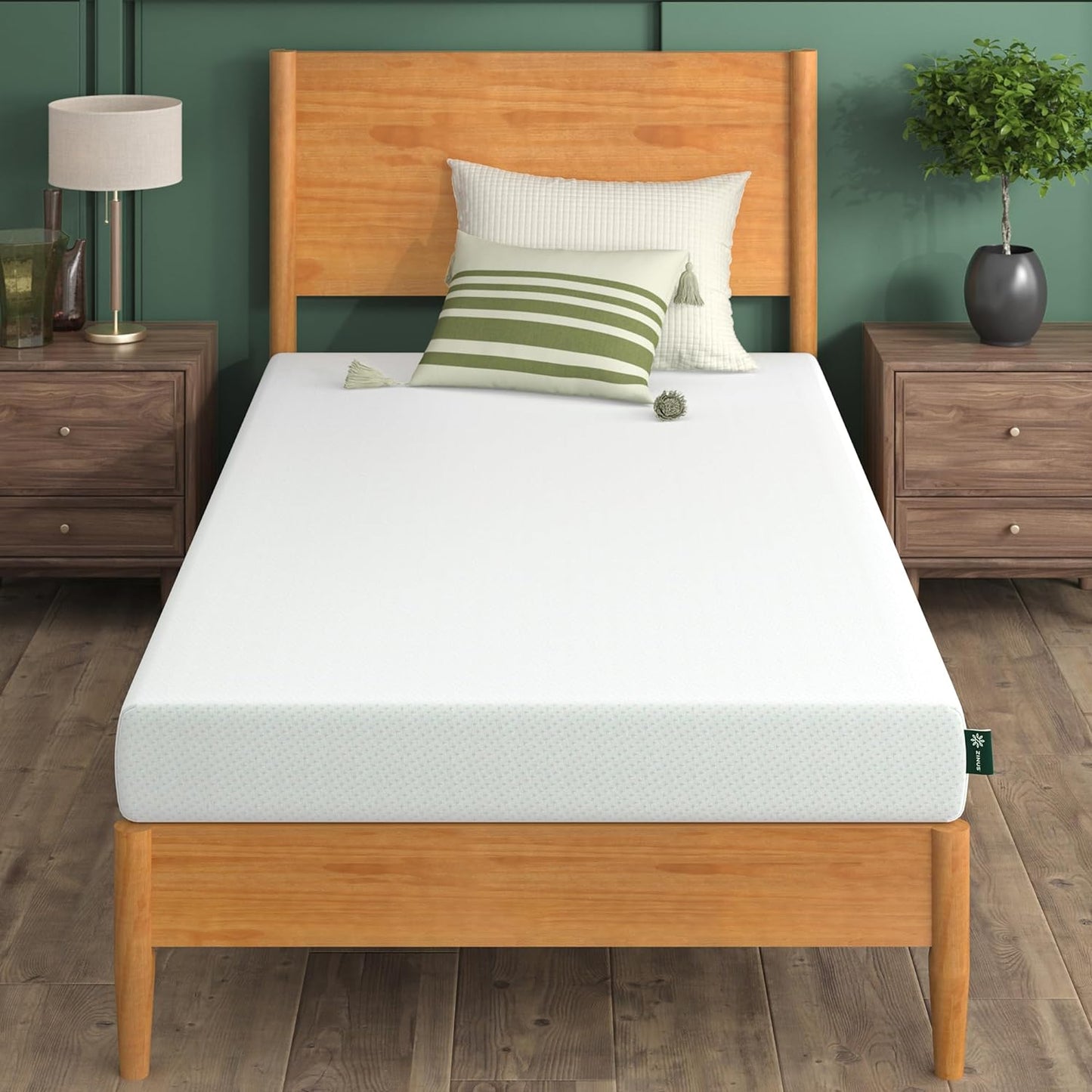 NEW - ZINUS 6 Inch Green Tea Memory Foam Mattress, Fiberglass Free, Patented Custom Contour Support, Sturdy Base Foam, CertiPUR-US Certified, Bed-in-a-box, Twin, White - Retail $119