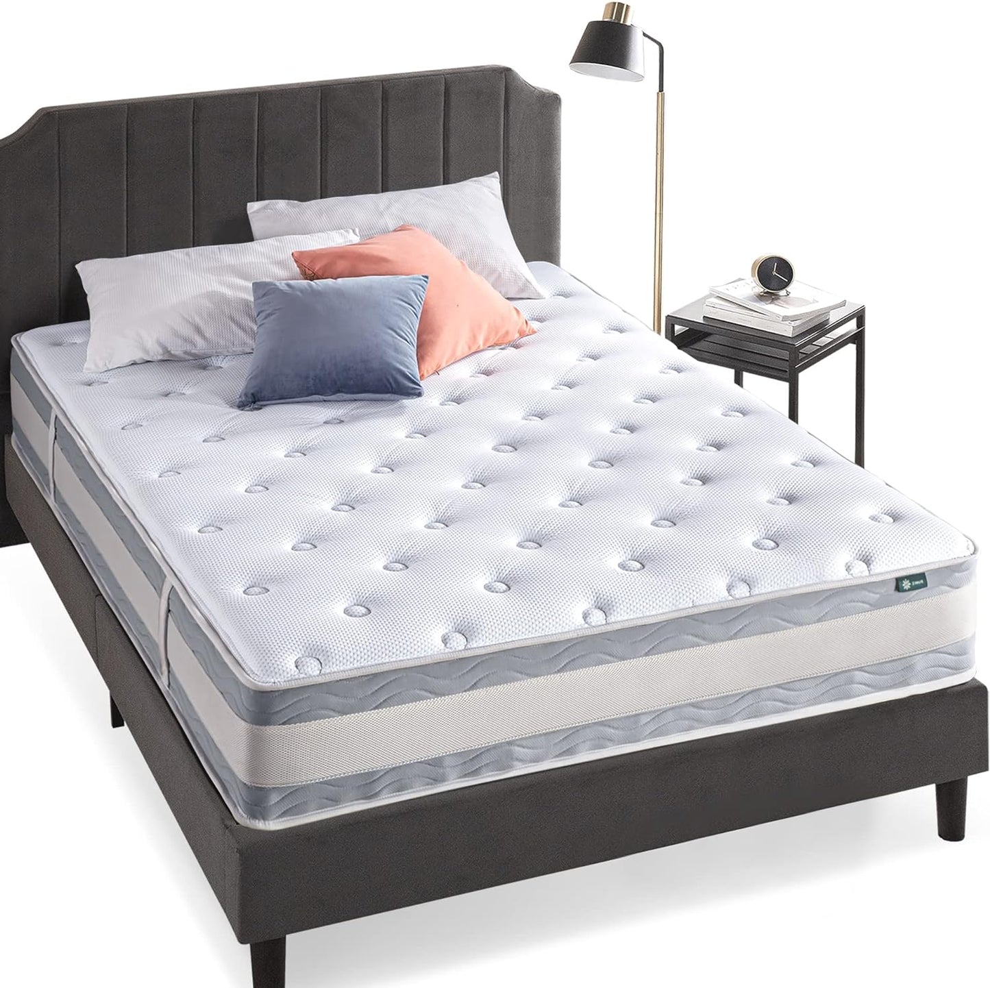 NEW - ZINUS 12 Inch KING Comfort Support Cooling Hybrid Quilted Mattress, Pocket Innersprings for Motion Isolation, Edge Support - Retail $485