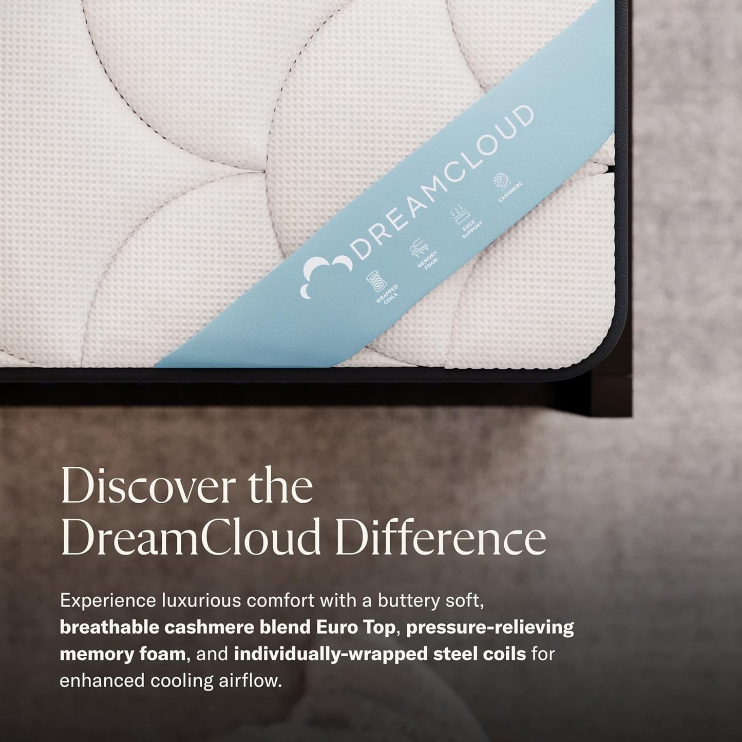 Dream Cloud TWIN Premier 14" Mattress - Luxury Hybrid Memory Foam - 7 Premium Pressure-Relieving Layers - CertiPUR-US Certified - Rtail $899