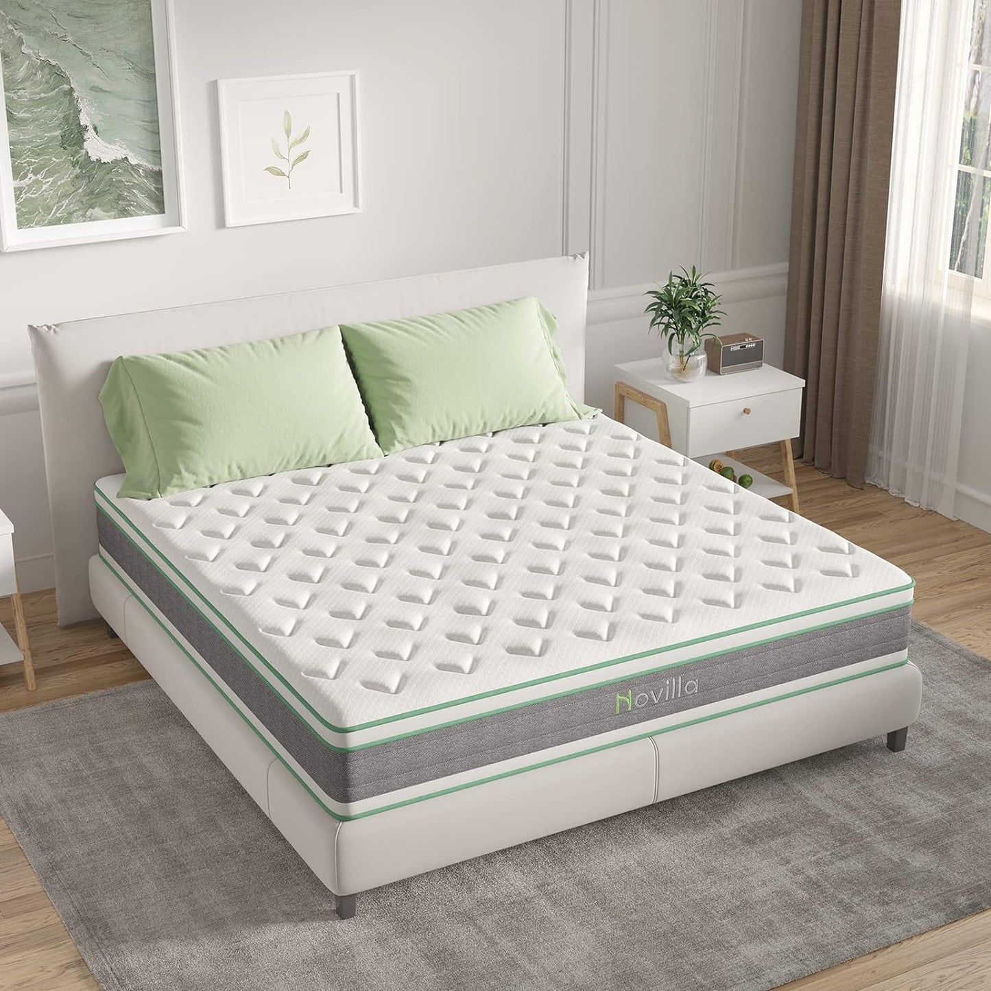 NEW - Novilla California King Mattress 12 Inch Hybrid Mattress, Innerspring - Retail $331