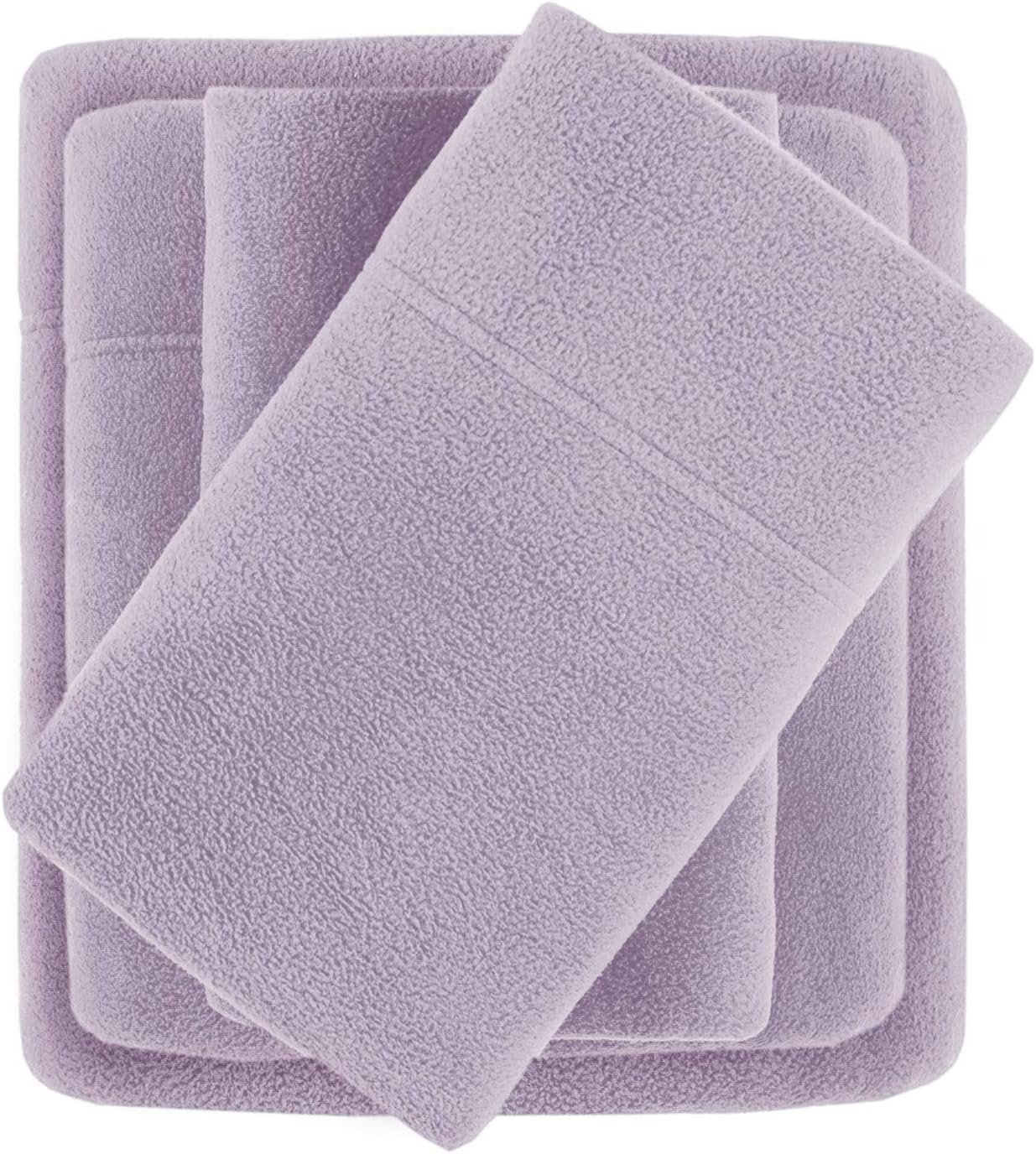 NEW - True North Micro Fleece Bed Sheet Set, Warm, 14" Deep Pocket, Queen, Lavender - Retail $39