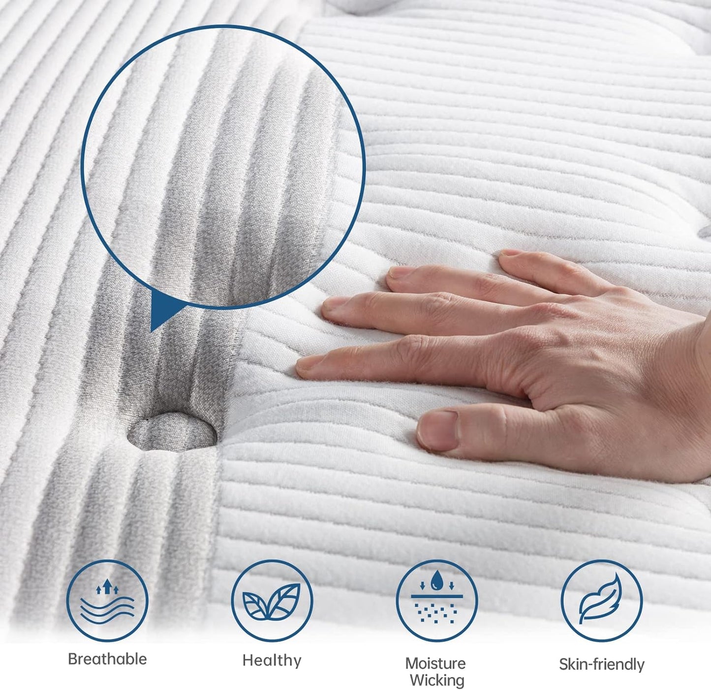 NEW - King Size Mattress, Lechepus 12 Inch Cooling Gel Memory Foam Hybrid Mattress with Pocket Innerspring, Medium Firm Pillow Top Mattress for Supportive & Pressure Relief - Retail $787