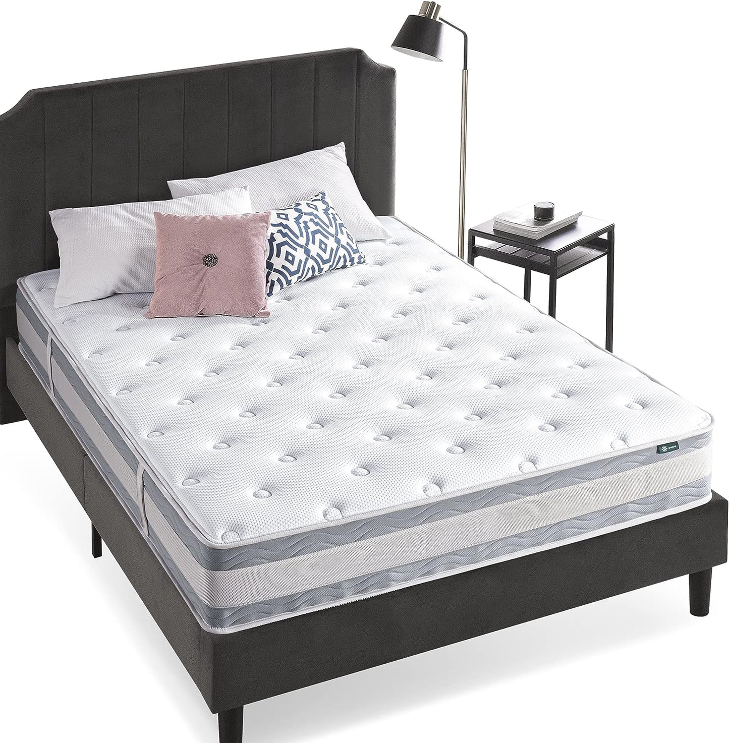 NEW - ZINUS 10 Inch QUEEN Comfort Support Hybrid Quilted Mattress, Pocket Innersprings for Motion Isolation, Edge Support, White - Retail $289