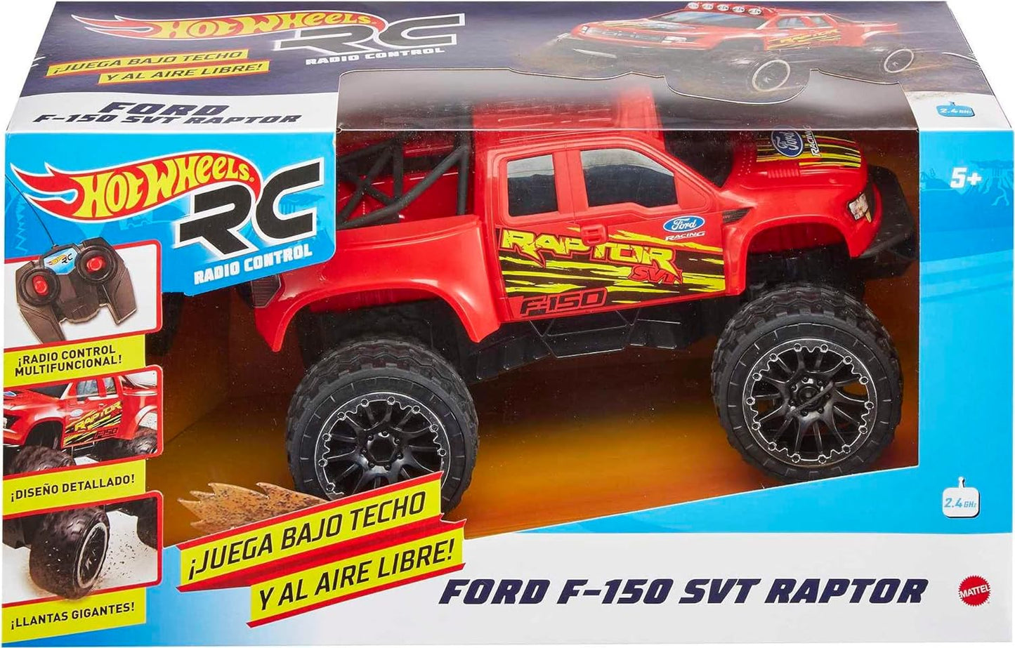 NEW - Hot Wheels RC Red Ford F-150, Full-Function Remote-Control Toy Truck, Large Wheels & High-Performance Engine, 2.4 Ghz with Range of 65Ft - Retail $39