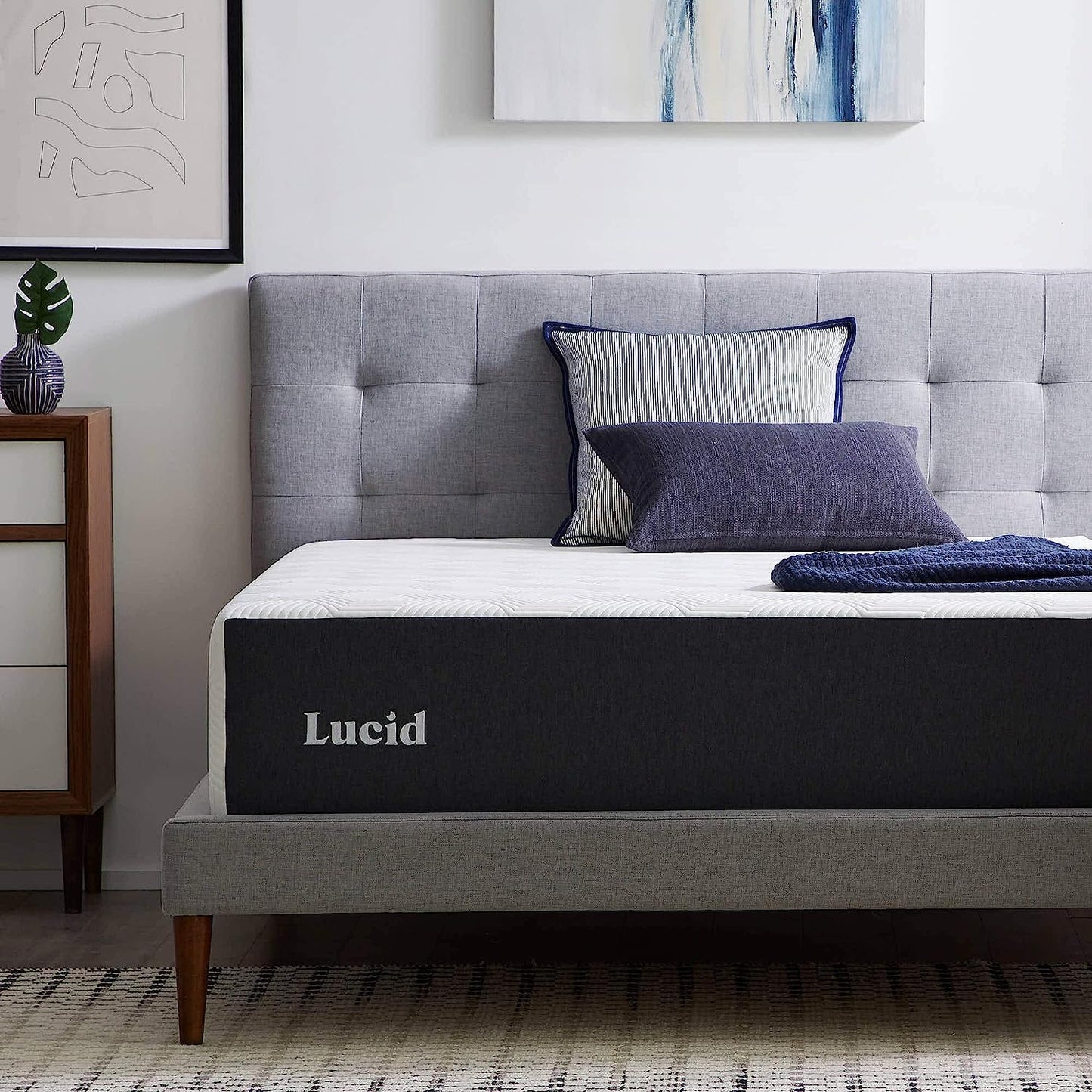 NEW - Lucid California King 14 Inch Mattress – Medium Memory Foam Mattress – Bamboo Charcoal Foam – Gel Infused – Hypoallergenic Foam Mattress – Bed-In-A-Box- CertiPUR-US Certified - Retail $629