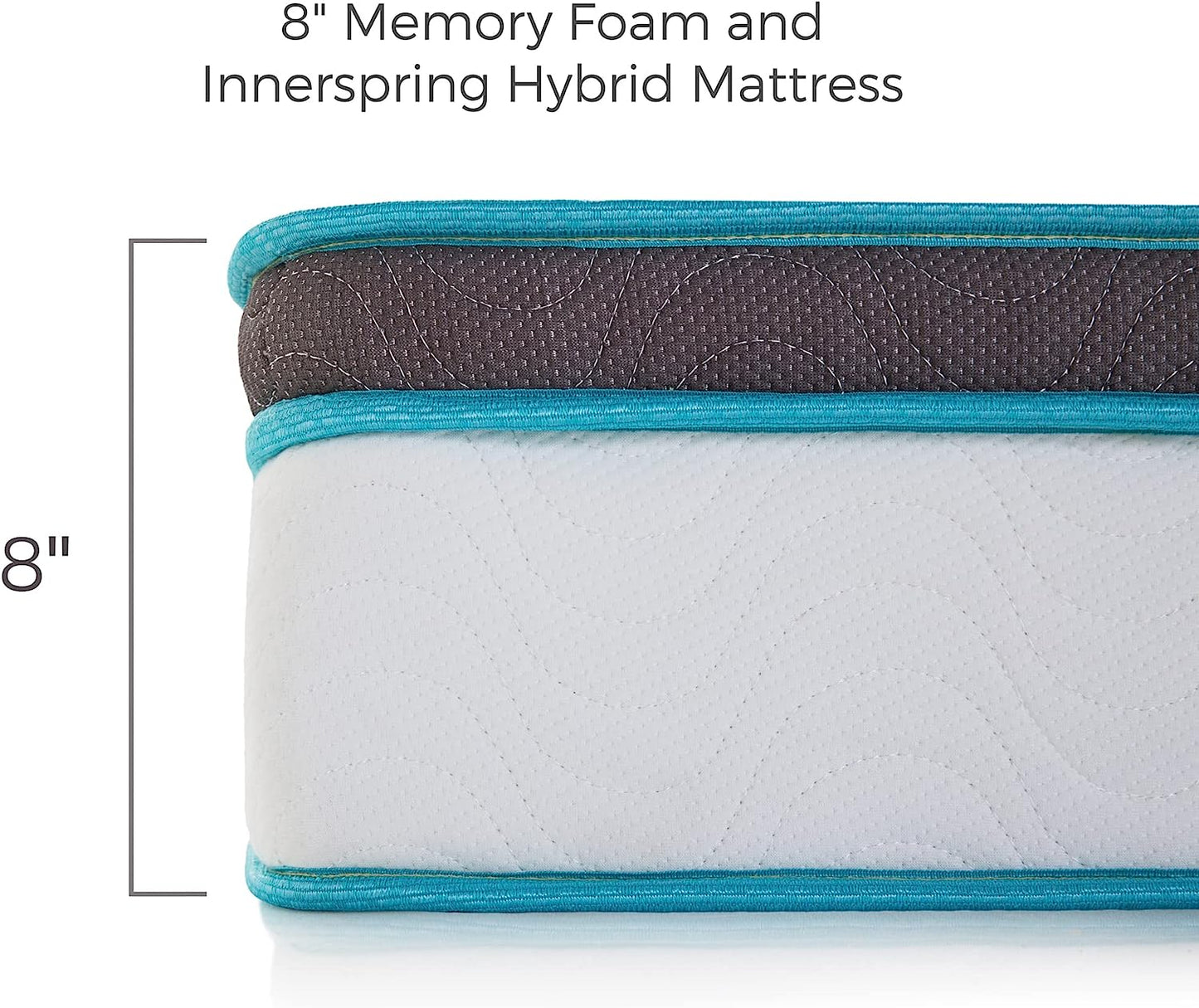 NEW - LINENSPA 8 Inch Memory Foam and Innerspring Hybrid Mattress, Twin, Medium Firm - Retail $129