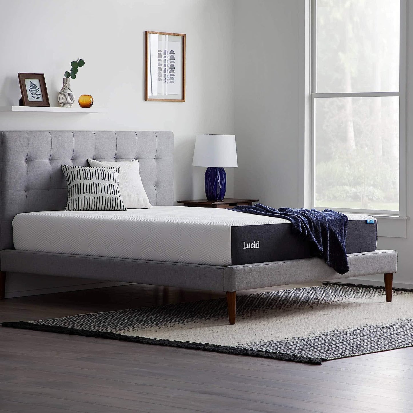 NEW - LUCID KING 10 Inch Memory Foam Mattress - Medium Feel - Bamboo Charcoal and Gel Infusion - Hypoallergenic - Bed in a Box - Temperature Regulating - Pressure Relief - Breathable - Retail $439