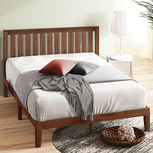 ZINUS Vivek Wood Platform Bed Frame with Headboard / Wood Slat Support / No Box Spring Needed / Easy Assembly, King